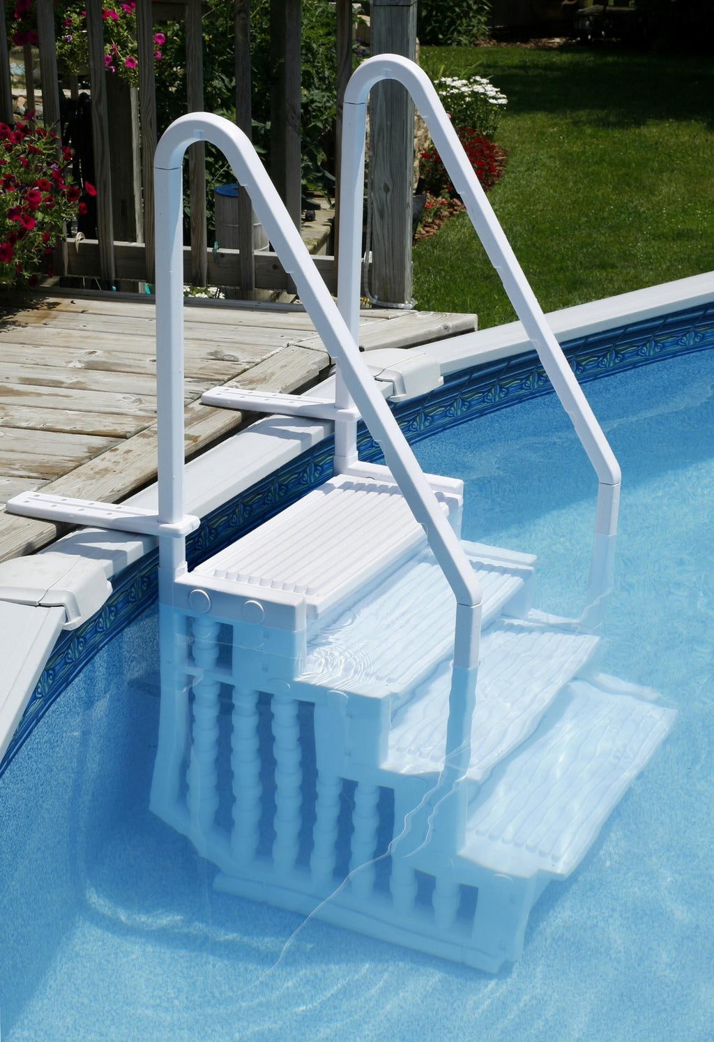 New Blue Wave Above Ground Easy Entry Pool Step Swimming Pool Durable -Up to 54