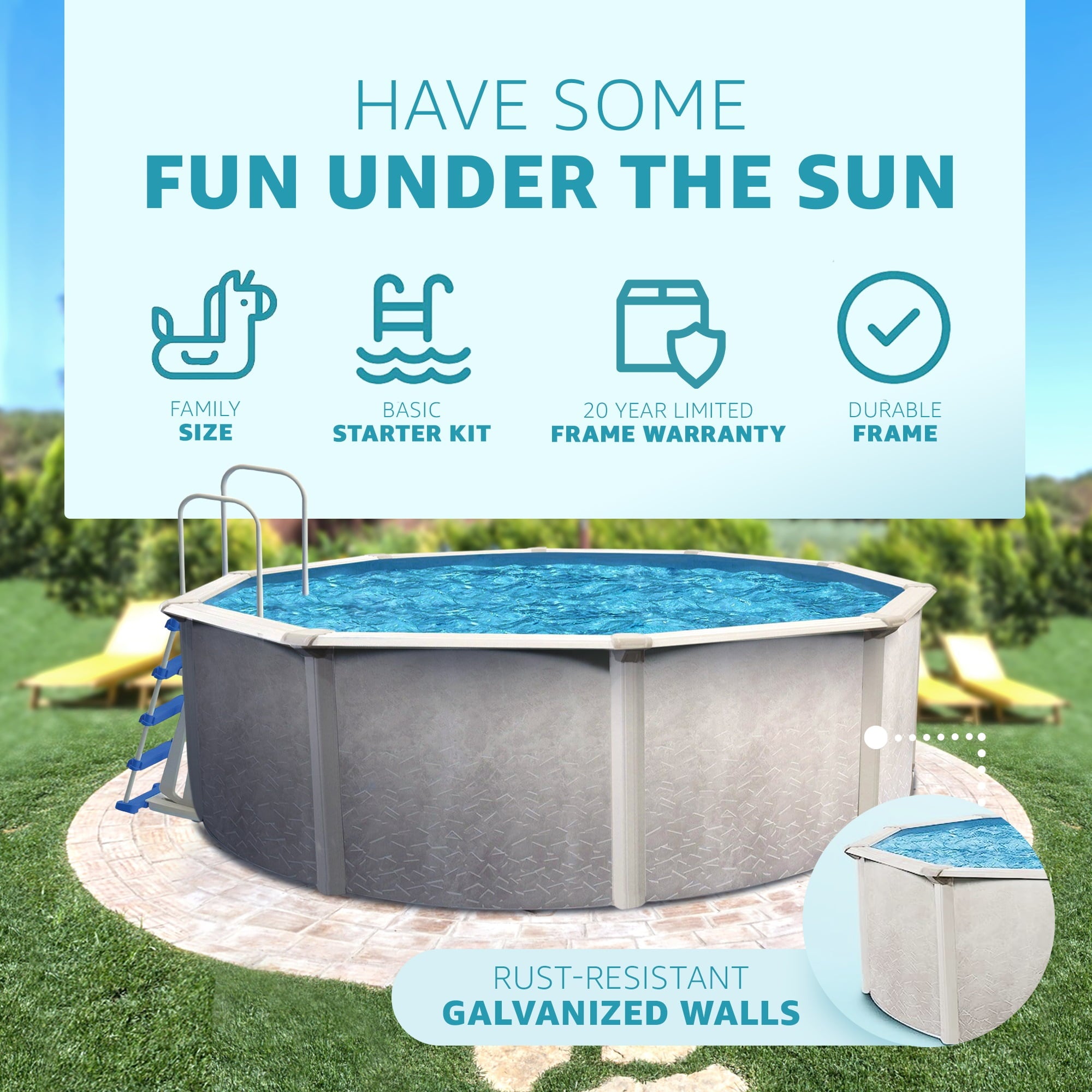 Aquarian Phoenix 18' x 52 Steel Frame DIY Family Above Ground Pool Kit