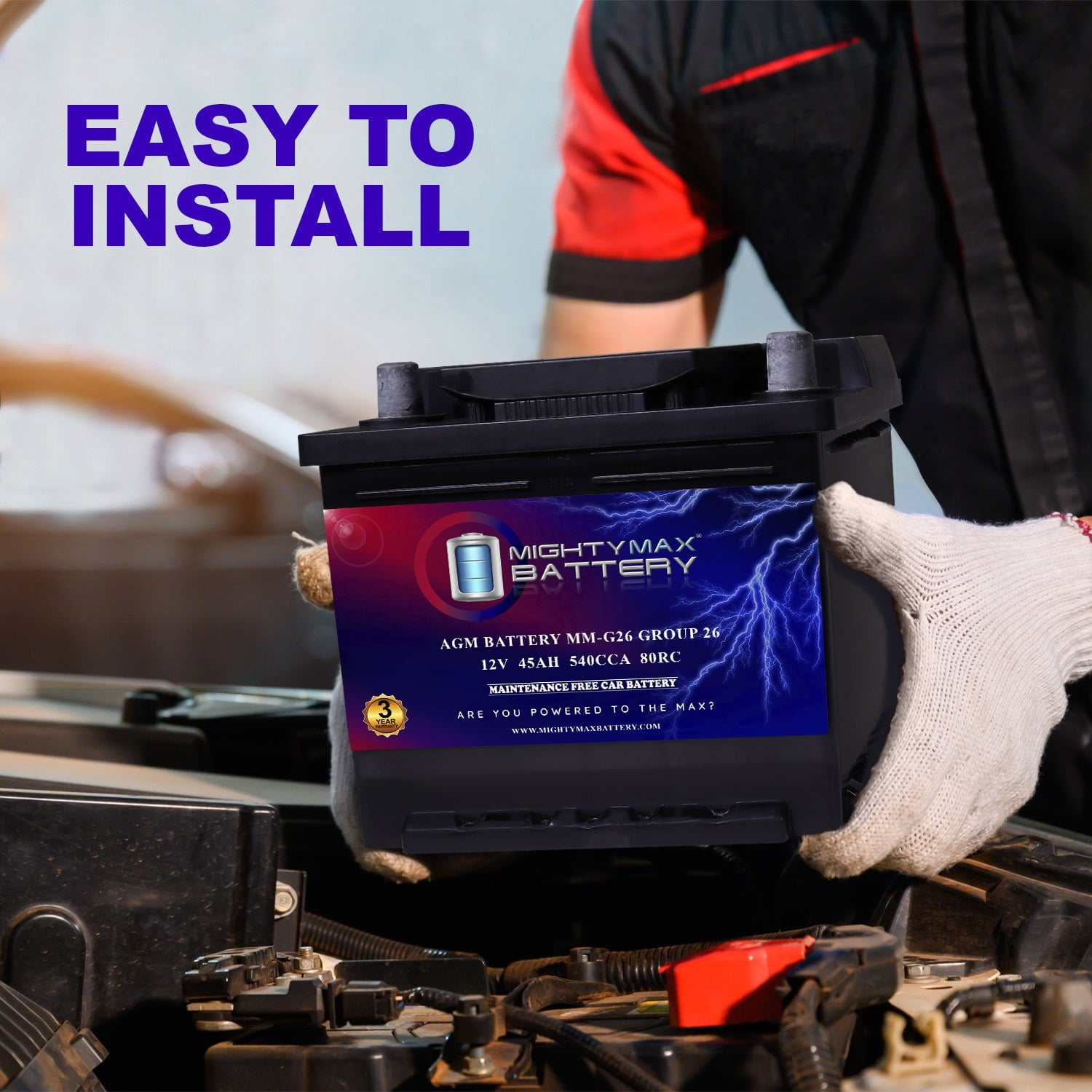 MM-H5 Start and Stop Car BCI Group Size 47 12V 60 AH, 100RC, 680 CCA Rechargeable AGM Car Battery