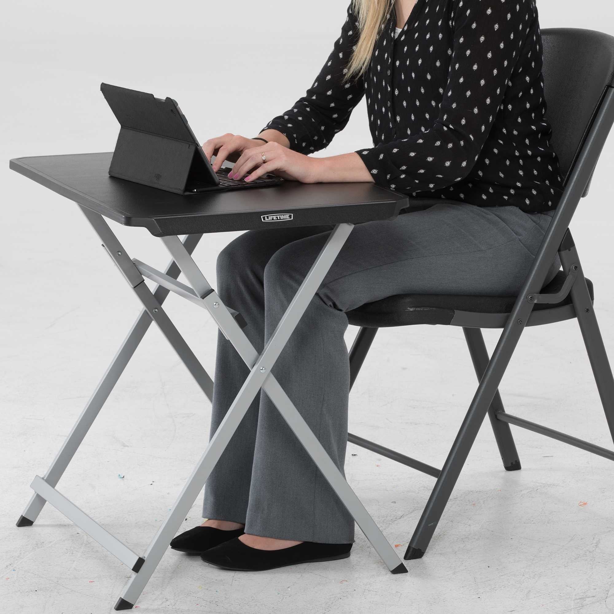 Lifetime 30-Inch Rectangle Folding Table, Light Commercial Grade, Indoor/Outdoor, Black