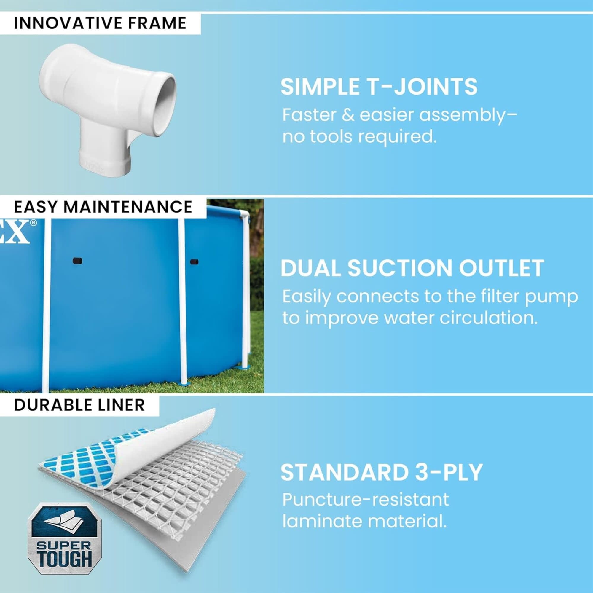 INTEX Metal Frame 10ft x 30in Above Ground Swimming Pool Set w/ Filter Pump