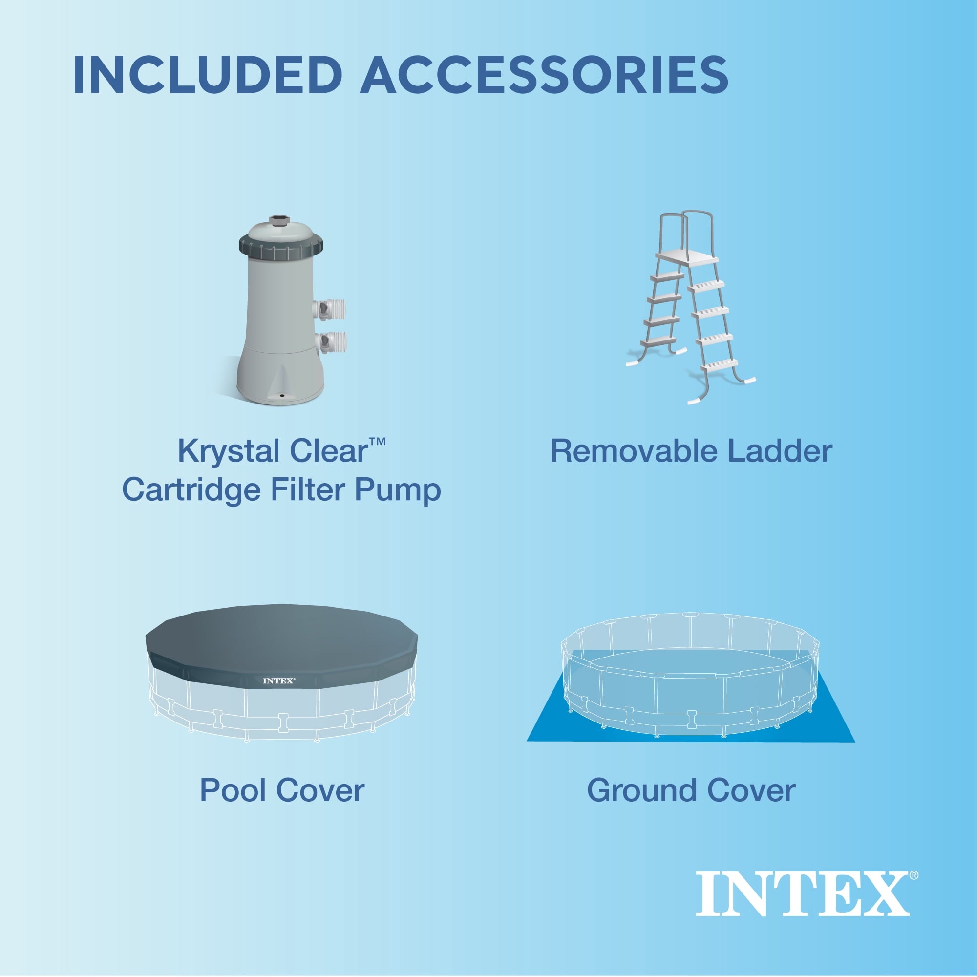 Intex 15ft x 48in Frame Swimming Pool Set w/ Pump and Filter Pump Cartridges