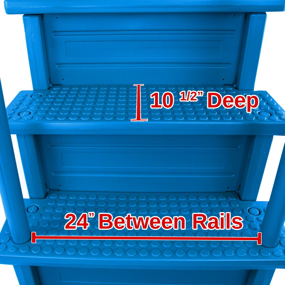 Aqua Select White Outside Flip-up Safety Ladder for Above Ground Pools 48-54H