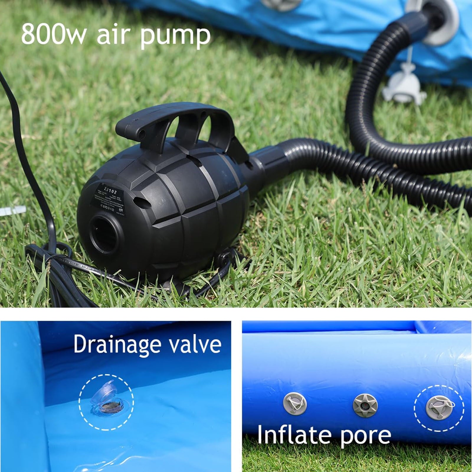 Relunch 33FT Inflatable Volleyball Court, 2 in 1 Volleyball Pool Football Court Water Soccer Field with 800W Blower for Beach Backyard Outdoor Summer Party ,33ft(L) x 16.5ft(W) x 7ft(H)