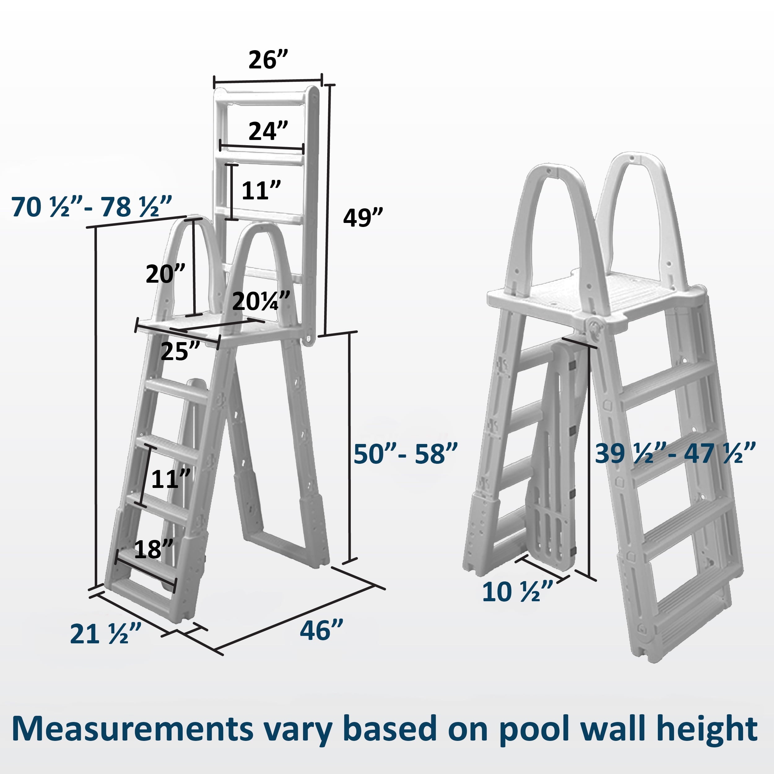 Aqua Select A-Frame Swing Up & Lock Ladder for Above Ground Pools