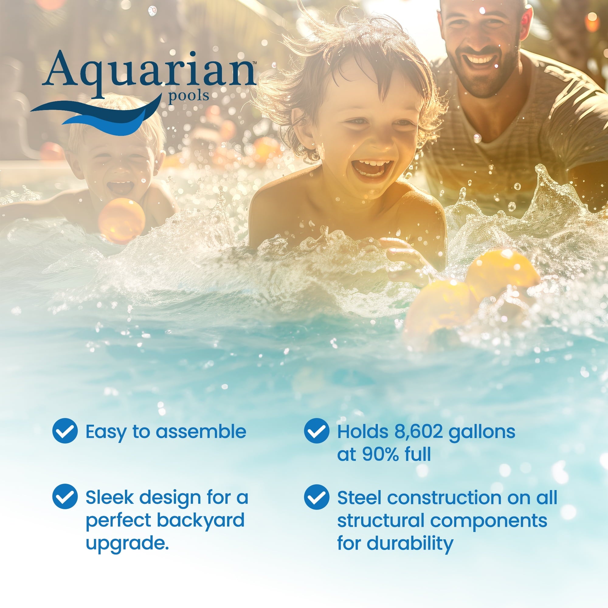 Aquarian Phoenix 18' x 52 Steel Frame DIY Family Above Ground Pool Kit