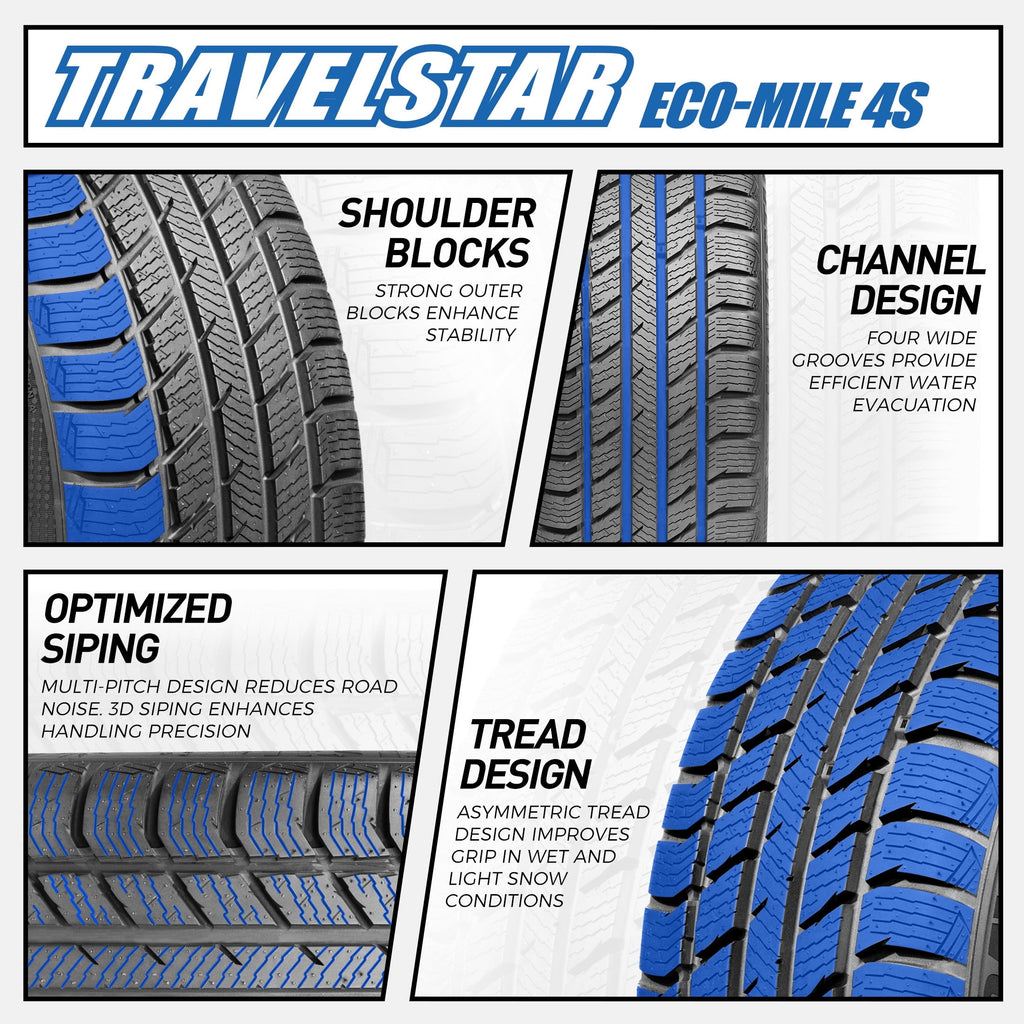 Travelstar ECO-MILE 4S All Weather 215/55R16 97V XL Passenger Tires 215/55/16 (Tire Only)