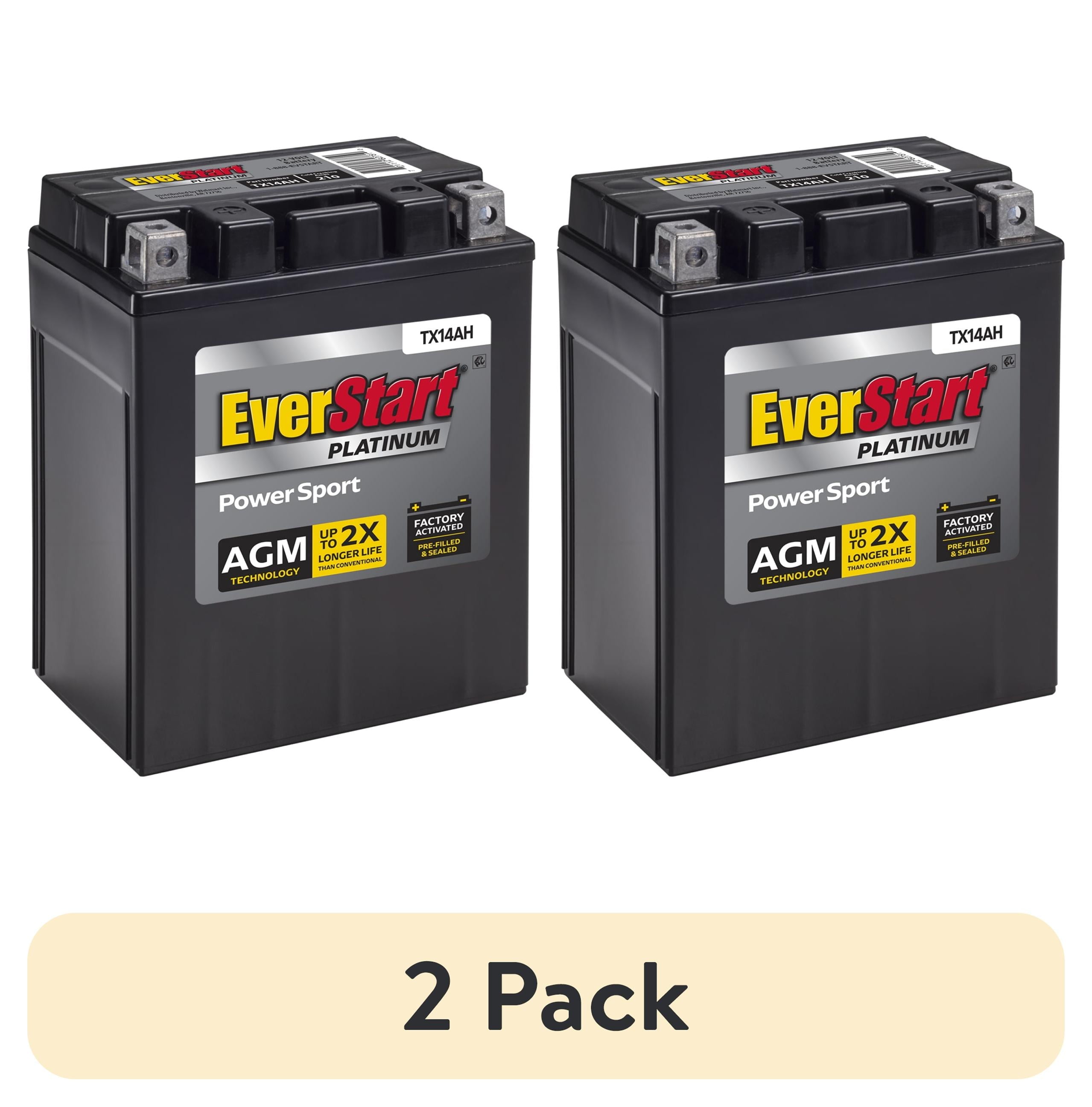 EverStart Platinum AGM PowerSport Battery, Group Size TX14AH 12 Volt, 220 CCA