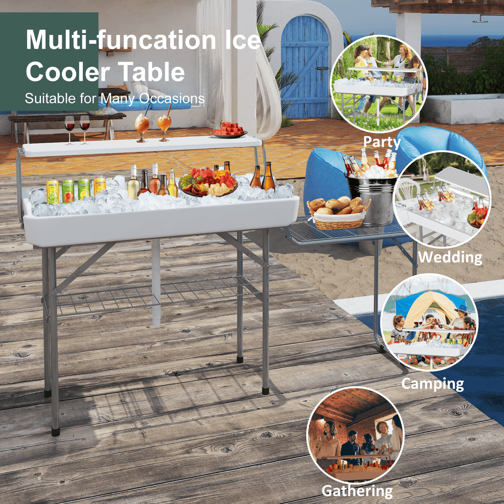 EVOKEDEN 42.5 Fish Cleaning Table w/ Sink, Folding Camping Table & Fish Cleaning Station w/ Measure Mark