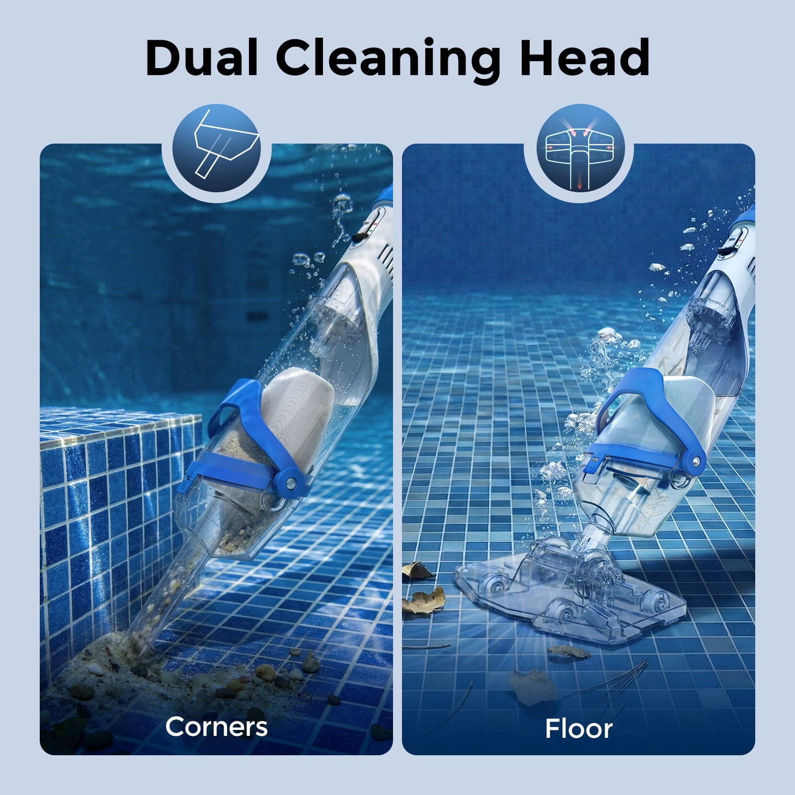 SYVIO 40W Cordless Handheld Pool Vacuum Cleaner, 18.5 GPM Rechargeable Pool Vacuum, 75 Min Runtime, 2 Hr Fast Charging for Pool, Spa & Hot Tub with 87.5 Telescopic Pole