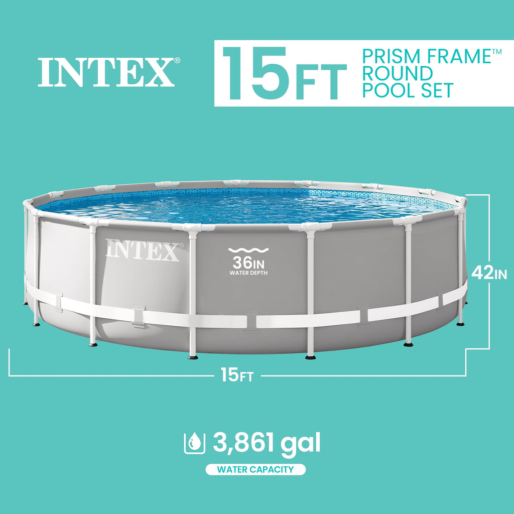 Intex 26723EH 15ft x 42in Prism Frame Above Ground Swimming Pool Set