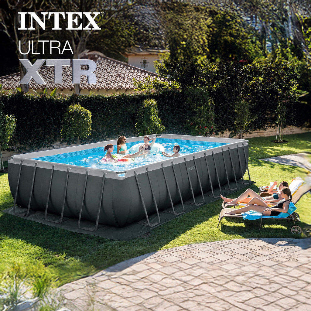 Intex 18Ft x 52In Ultra XTR Rectangular Frame Swimming Pool Kit with Canopy