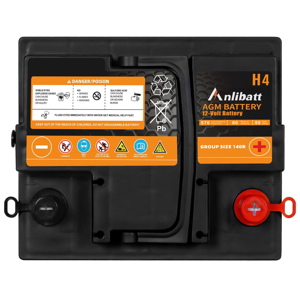 Anlibatt BCI Group 48 Battery, AGM 12 Volt Rechargeable Automotive Batteries for Car, H6 760CCA 70Ah 120RC, Maintenance Free