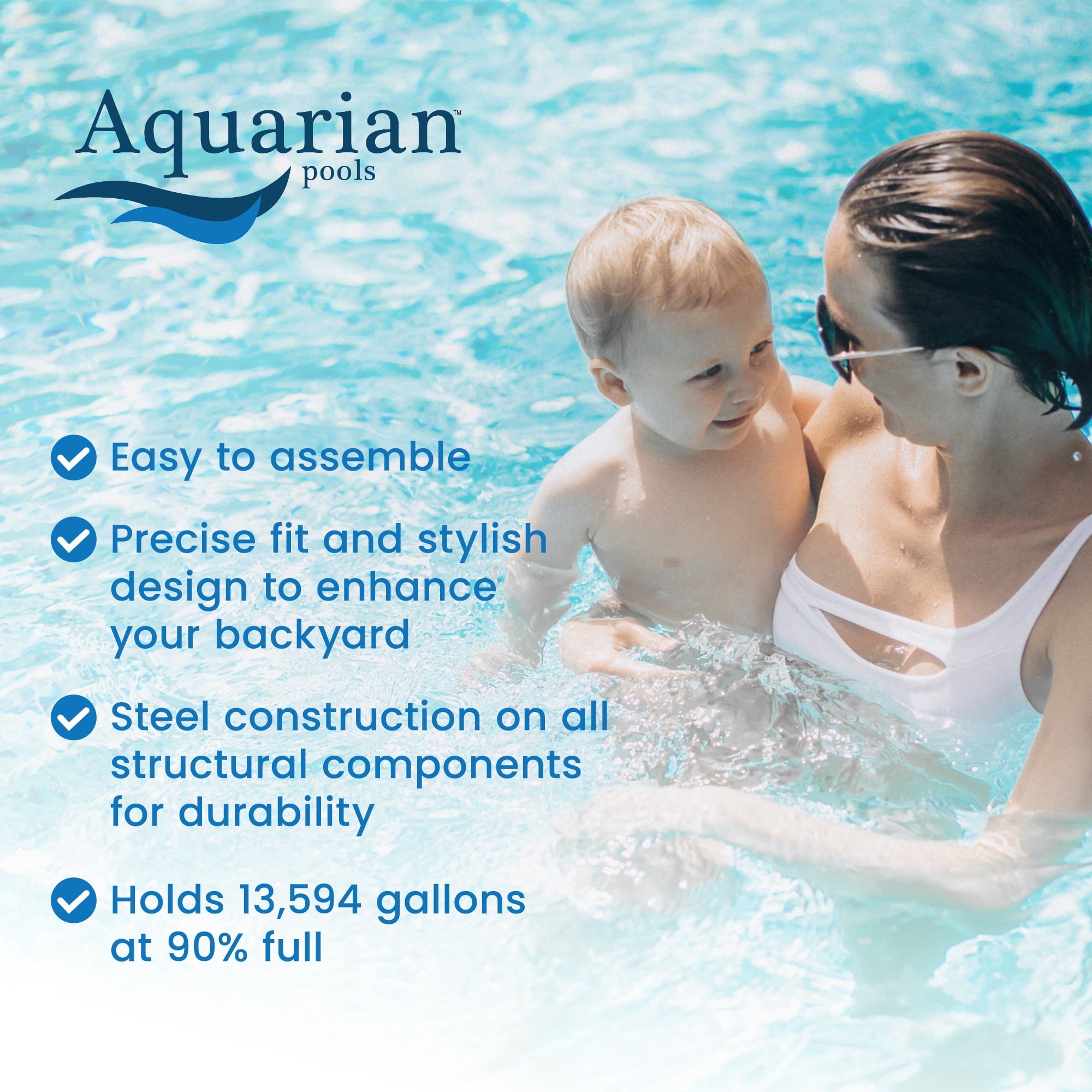 Aquarian Phoenix 18' x 52 Steel Frame DIY Family Above Ground Pool Kit