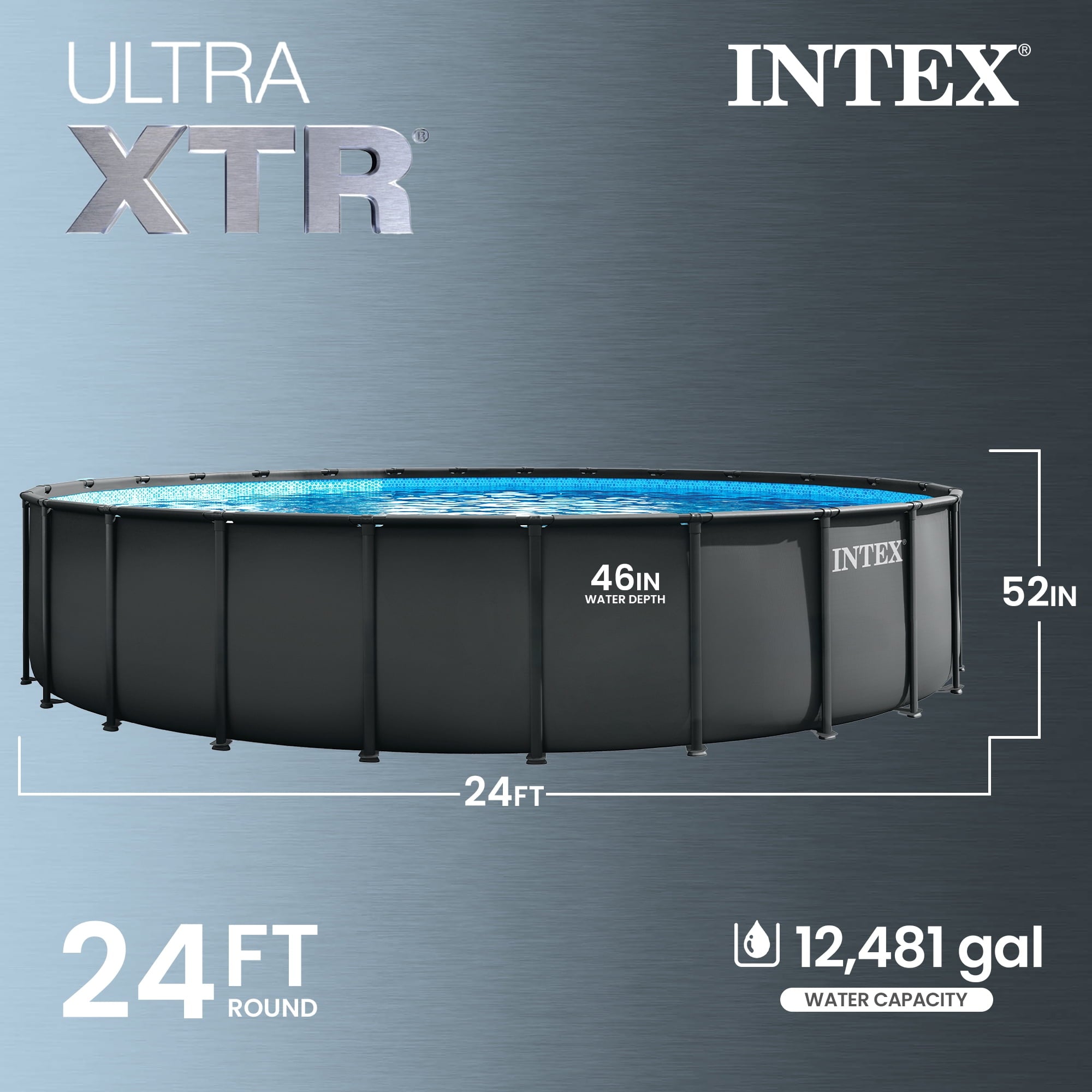 INTEX 26339EP Ultra XTR 24' x 52 Round Frame Above Ground Swimming Pool Set with Pump