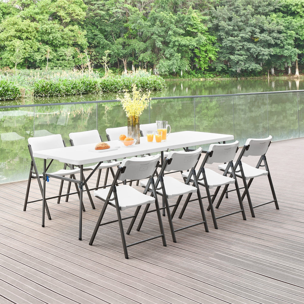 Mainstays 8' Rectangle Centerfold Folding Table, White