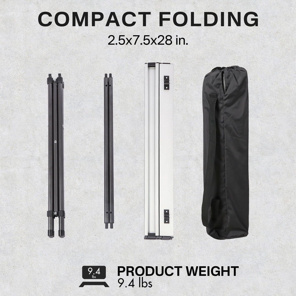 PORTAL Lightweight Folding Camping Table, Aluminum Roll Up Folding Square Table with Carry Bag for Picnic, Backyards, BBQ