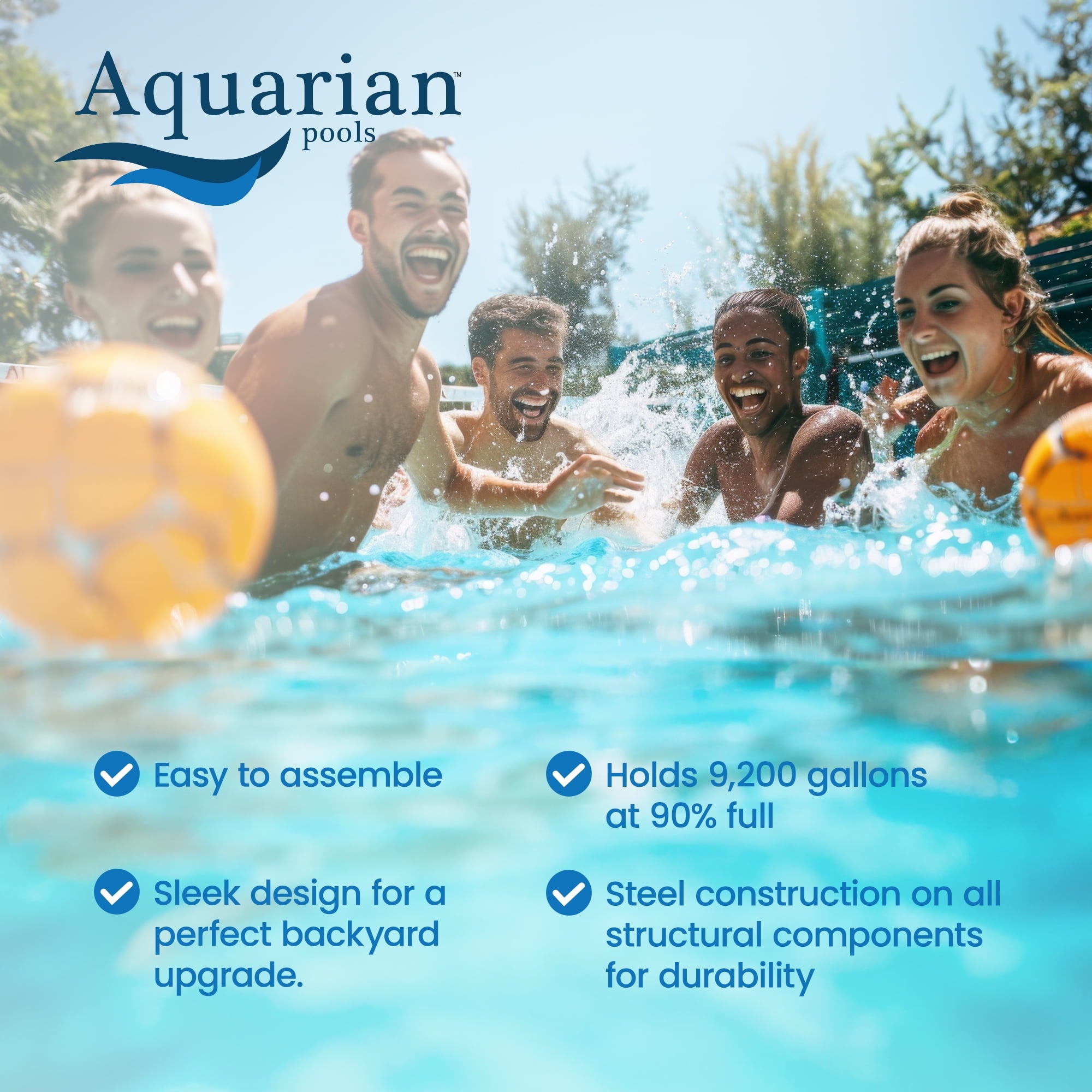 Aquarian Phoenix 18' x 52 Steel Frame DIY Family Above Ground Pool Kit