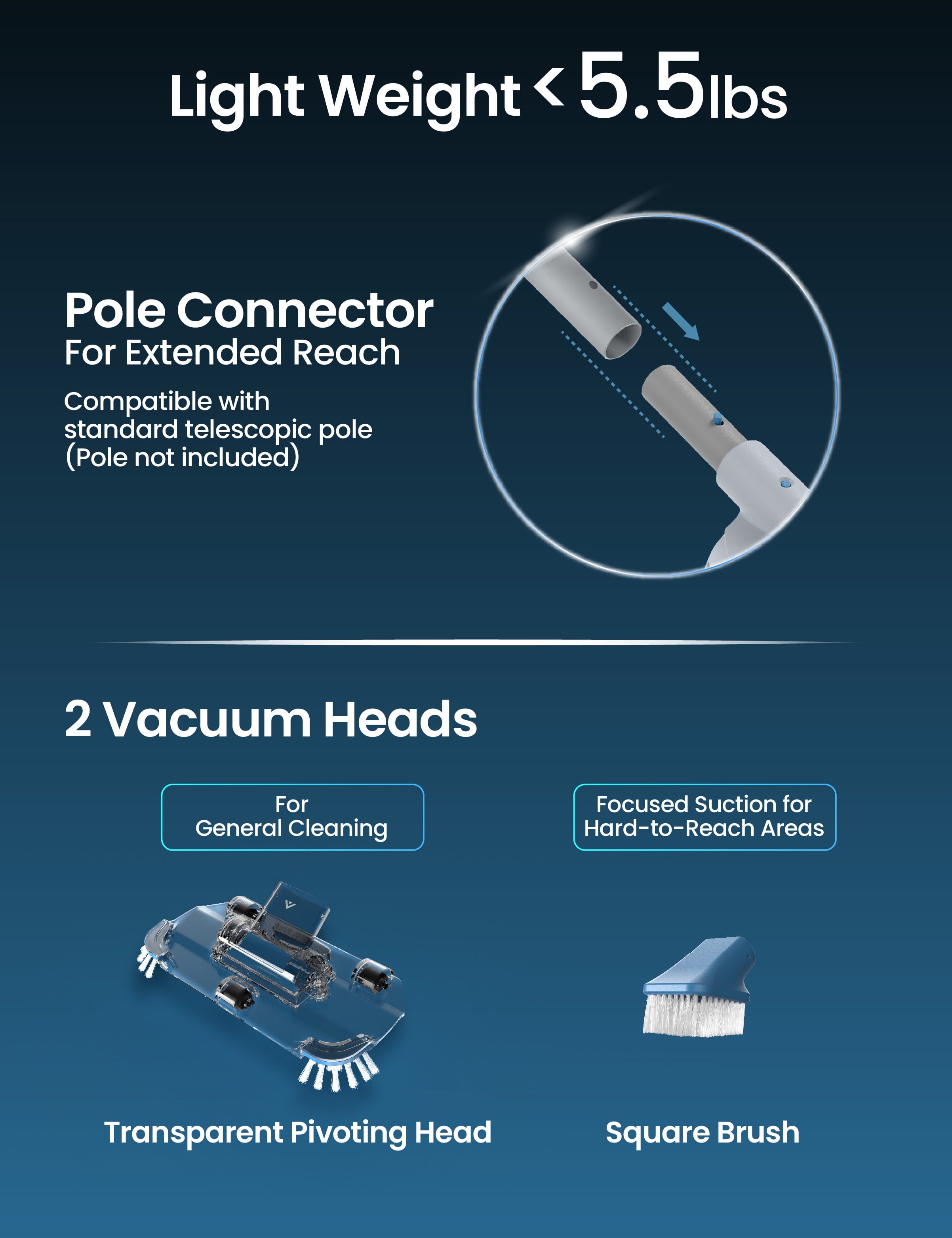 Kokido 2026 XTROVAC 510 Rechargeable Handheld Pool Vacuum, Cordless, Optimized Suction, 90 Mins, for In-Ground and Above Ground Pools