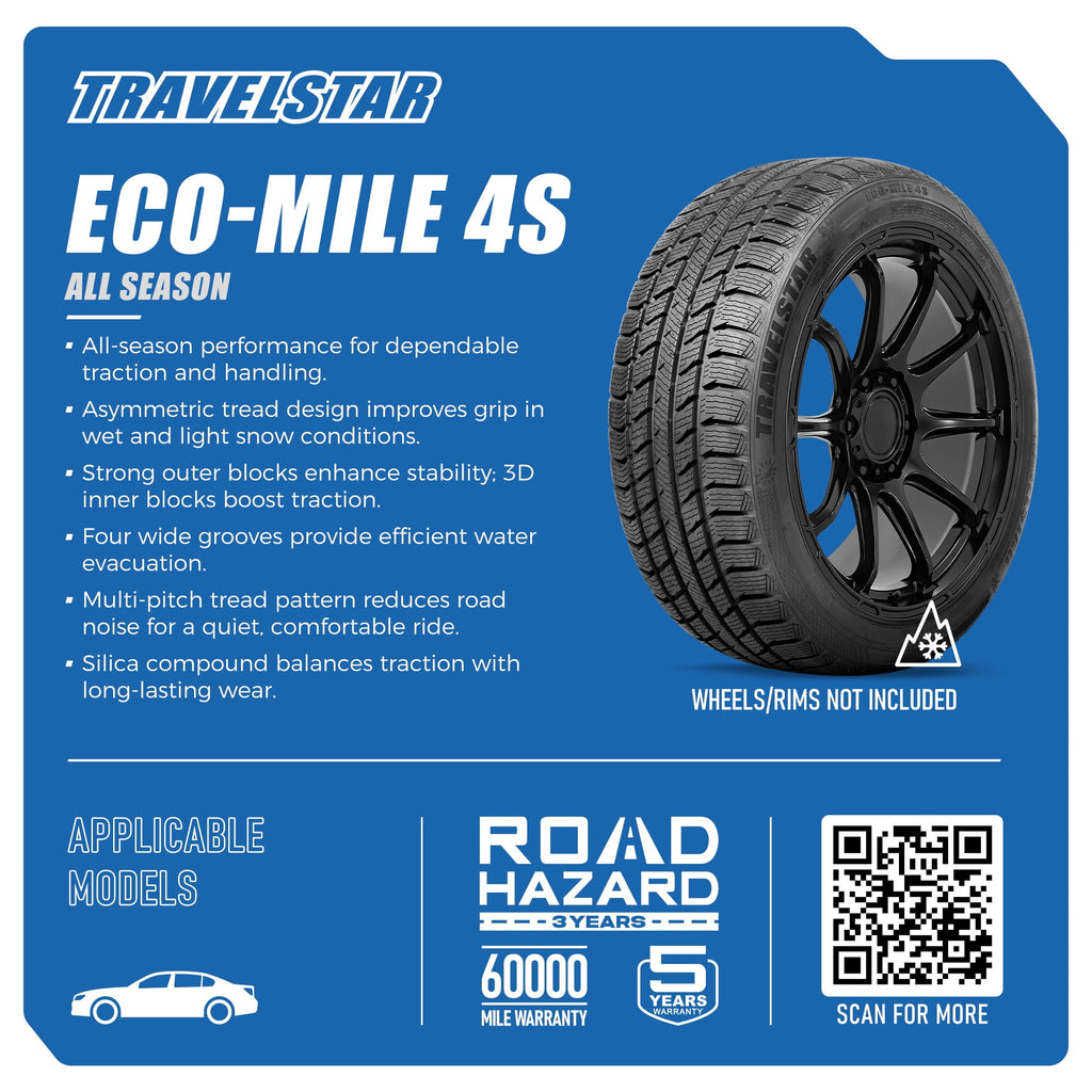 Travelstar ECO-MILE 4S All Weather 215/55R16 97V XL Passenger Tires 215/55/16 (Tire Only)
