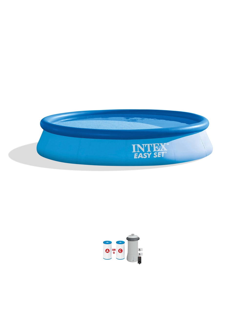 Intex 8 foot x 24 inch Easy Set Round Above Ground  Swimming Pool with Filter Pump, 28107EH