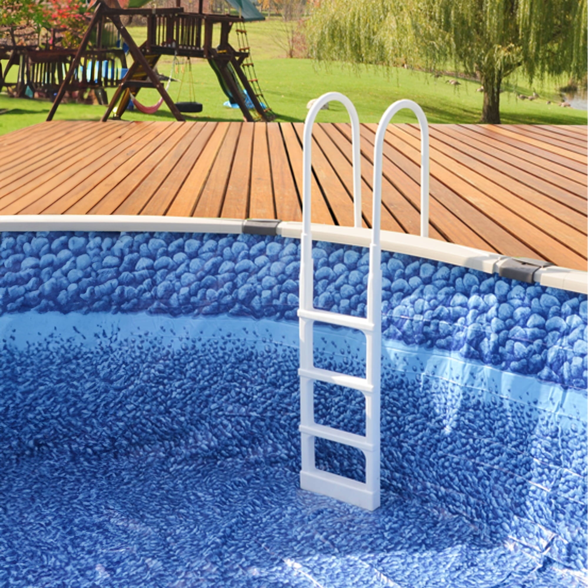 Main Access 200200 Easy Incline Above Ground In Pool Swimming Ladder, White