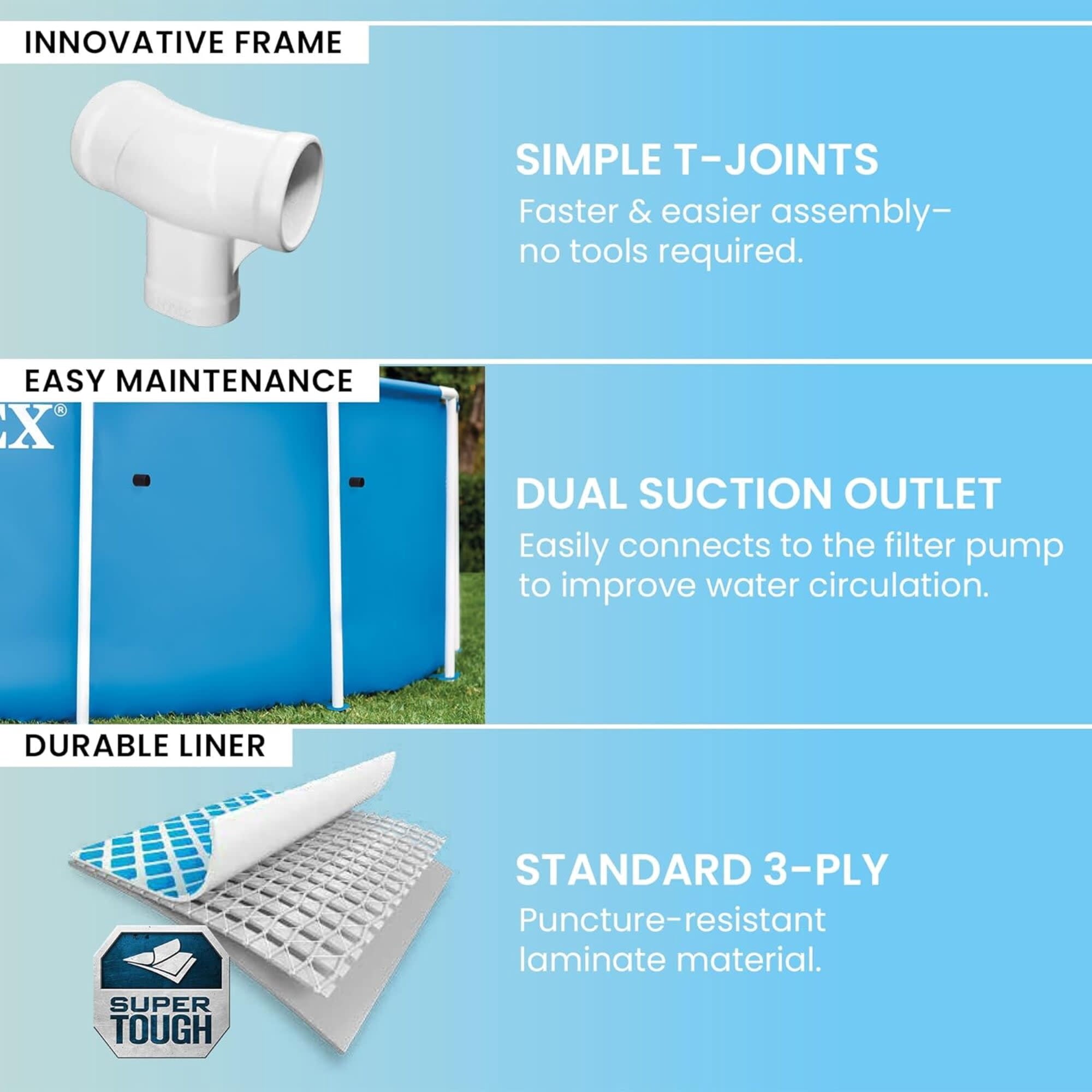 INTEX Metal Frame 10ft x 30in Above Ground Swimming Pool Set w/ Filter Pump