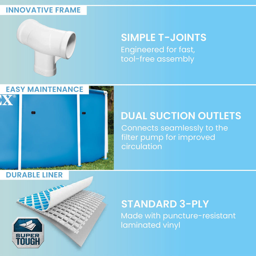 Intex 15ft x 48in Frame Swimming Pool Set w/ Pump and Filter Pump Cartridges