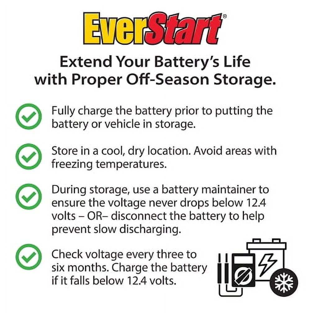 EverStart Platinum AGM Power Sport Battery, Group Size TX20L 12 Volt, 310 CCA