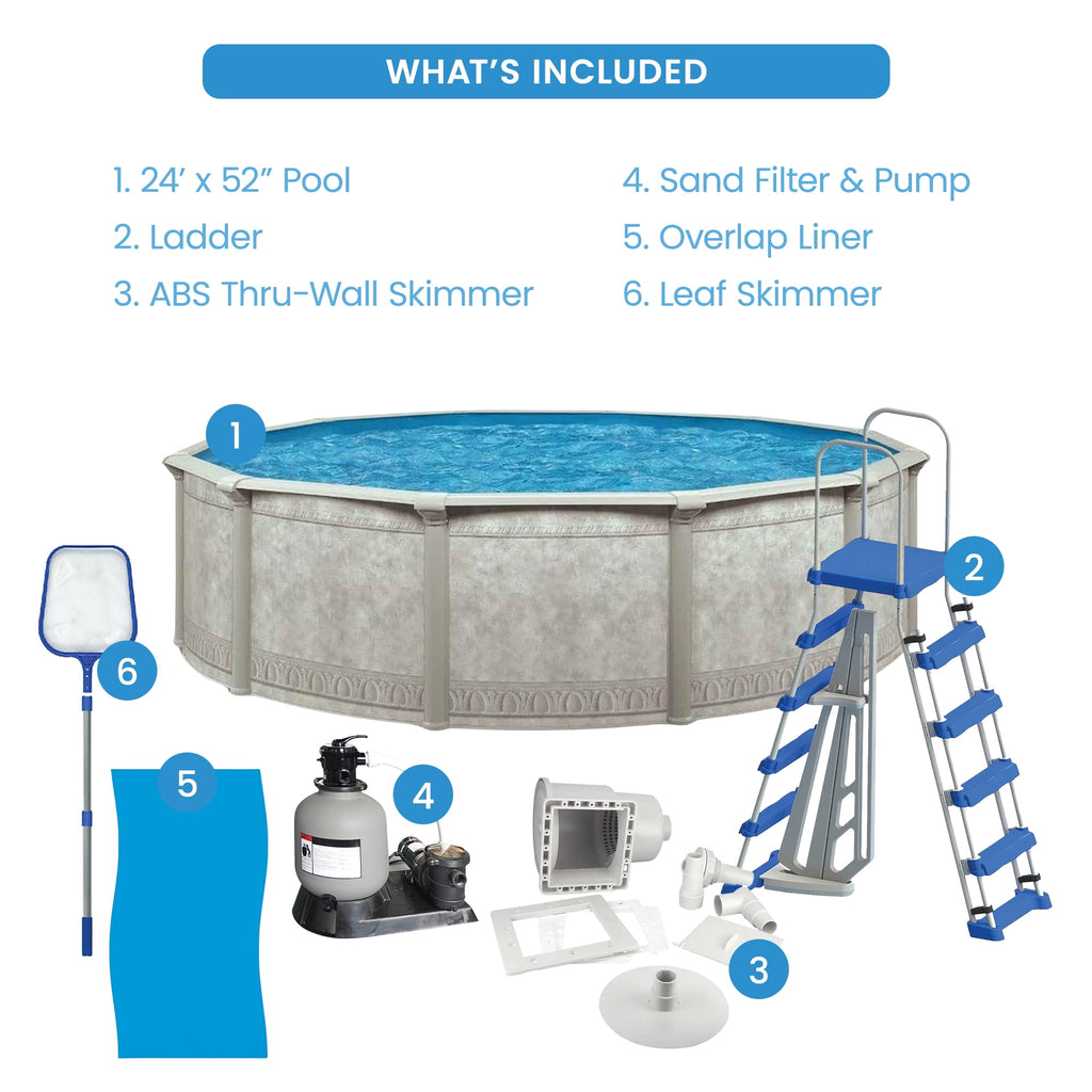 Aquarian Phoenix 18' x 52 Steel Frame DIY Family Above Ground Pool Kit
