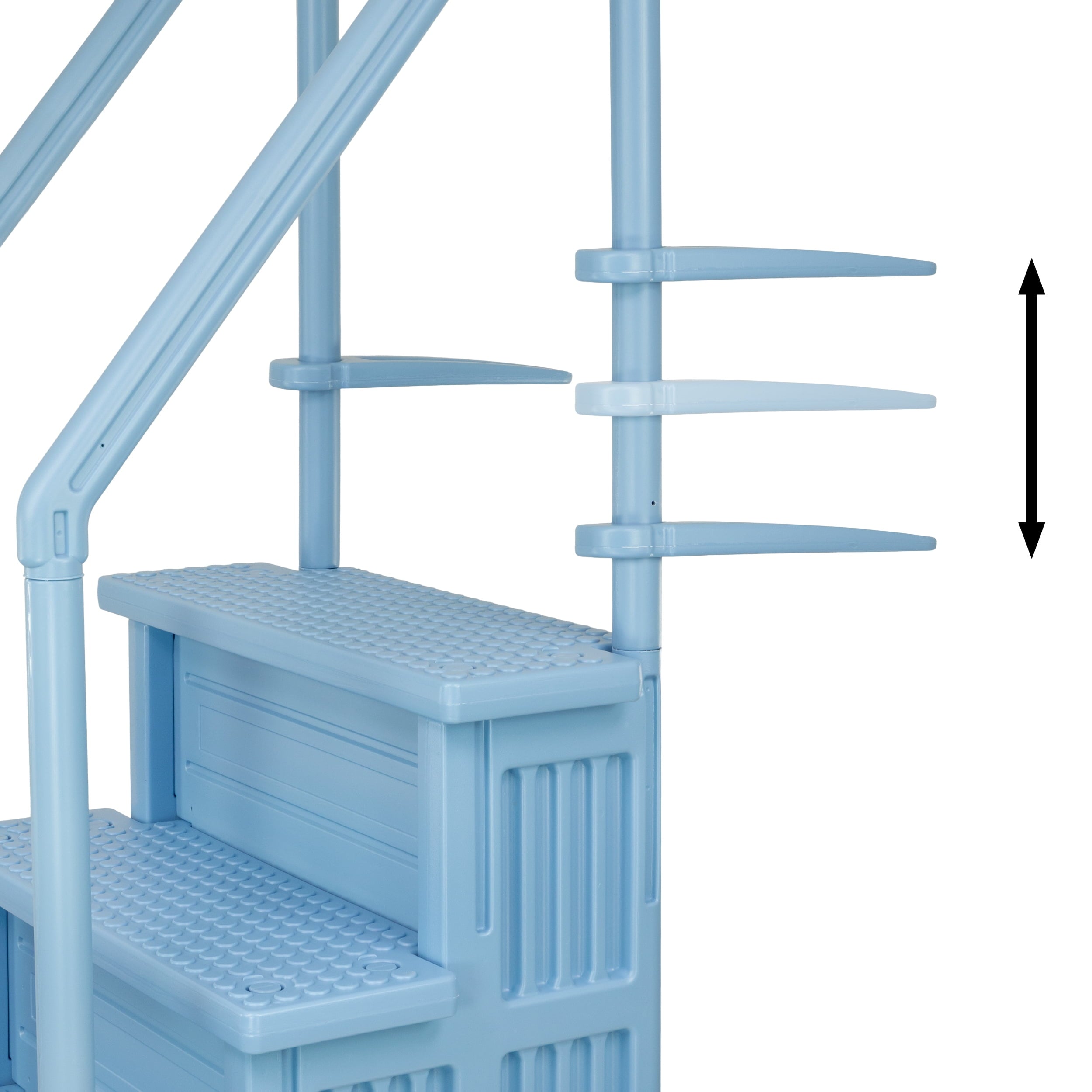 Aqua Select White Outside Flip-up Safety Ladder for Above Ground Pools 48-54H