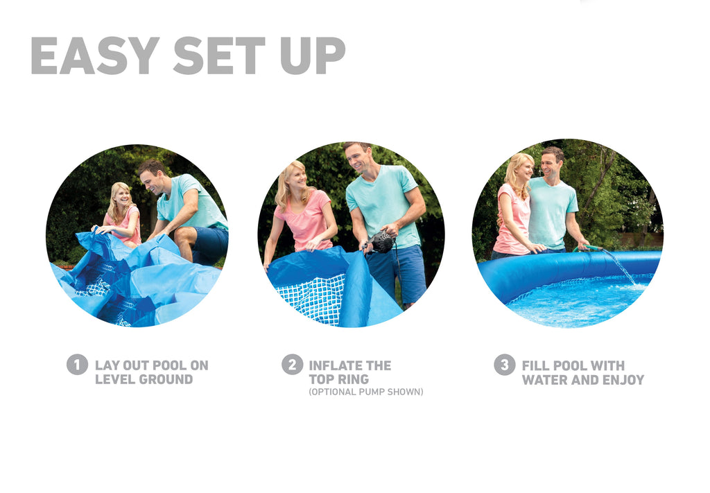 Intex 8 foot x 24 inch Easy Set Round Above Ground  Swimming Pool with Filter Pump, 28107EH