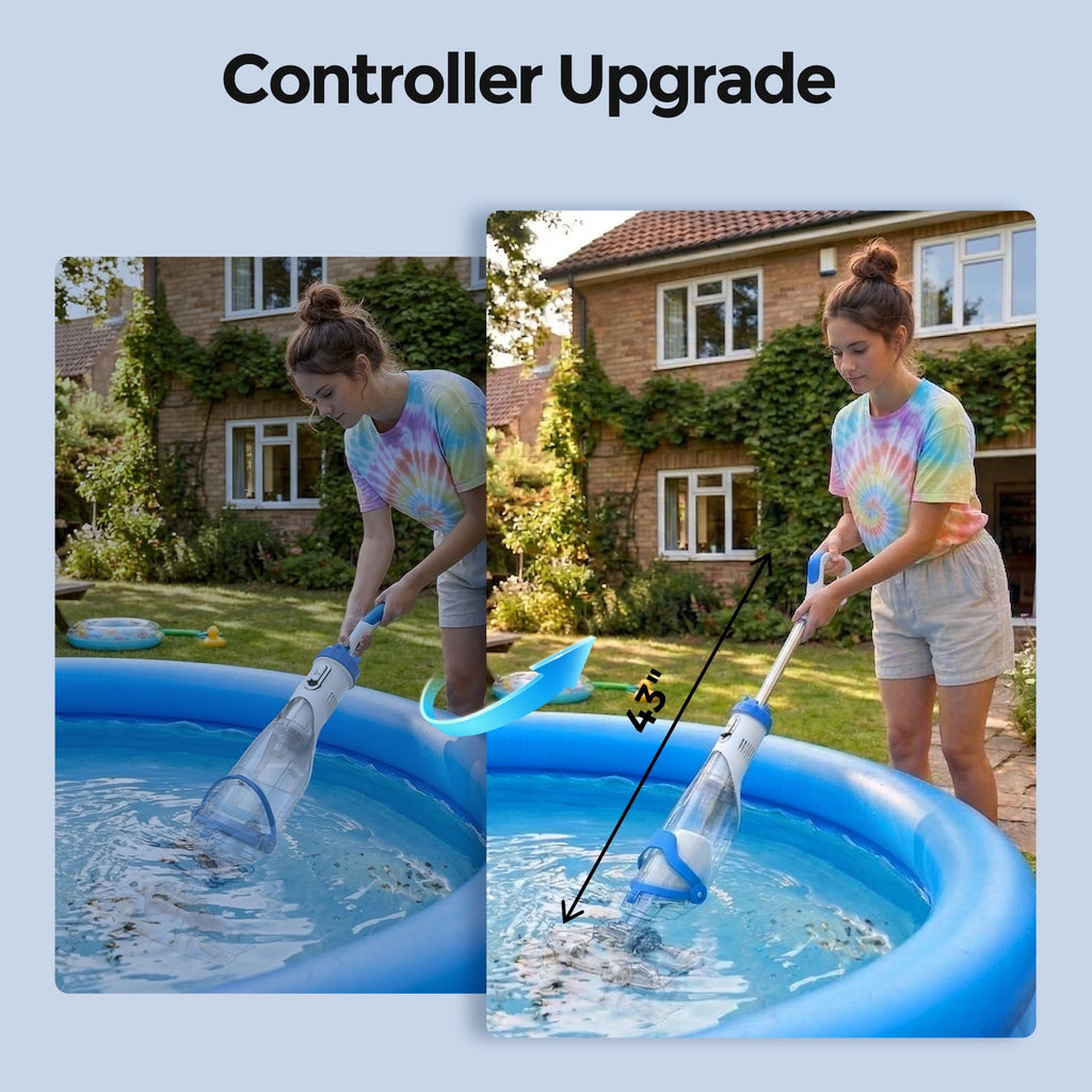 SYVIO 40W Cordless Handheld Pool Vacuum Cleaner, 18.5 GPM Rechargeable Pool Vacuum, 75 Min Runtime, 2 Hr Fast Charging for Pool, Spa & Hot Tub with 87.5 Telescopic Pole