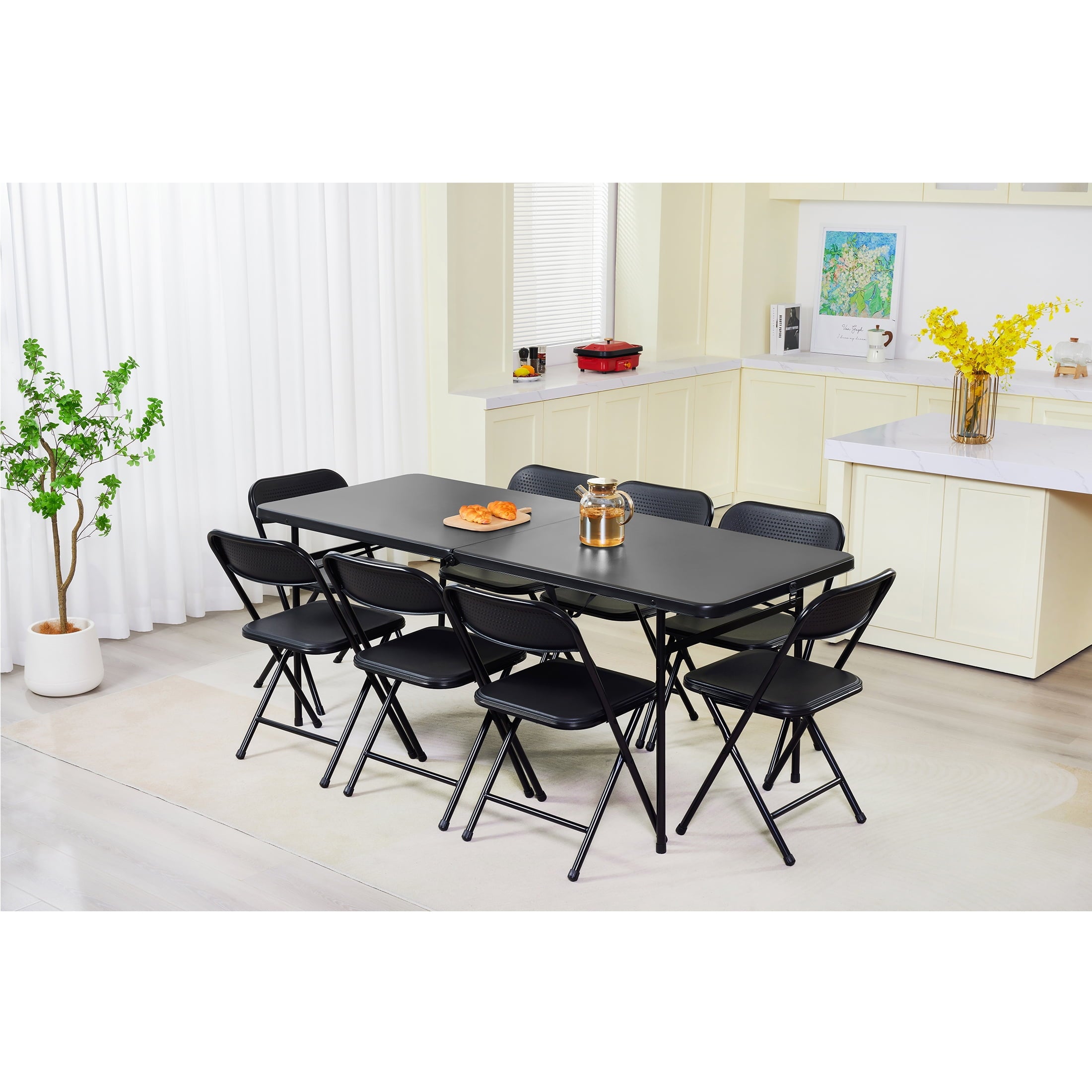 Mainstays 6' Rectangle Centerfold Folding Table, White
