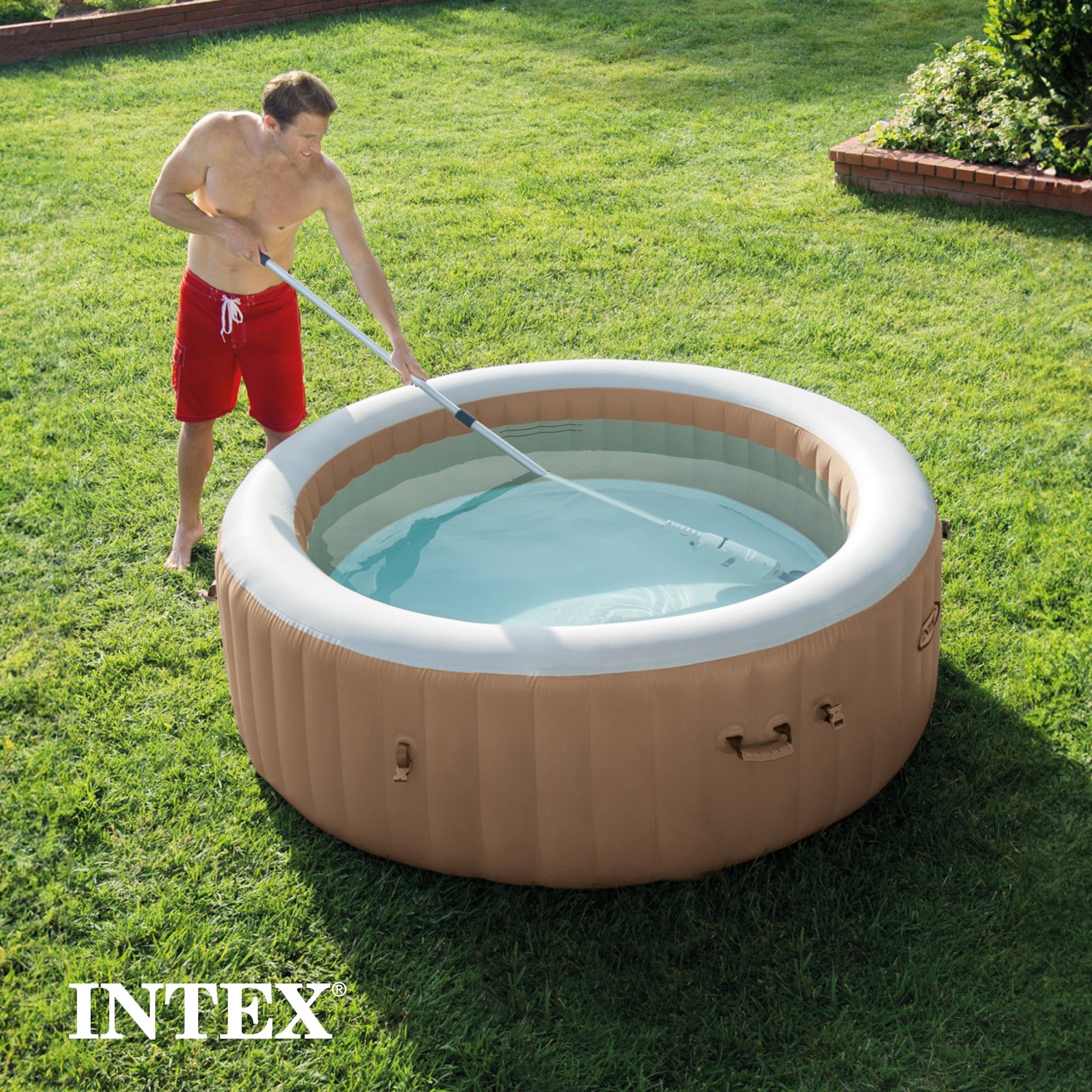 Intex Rechargeable Handheld Above Ground Pool Vacuum with 2 Brush Heads