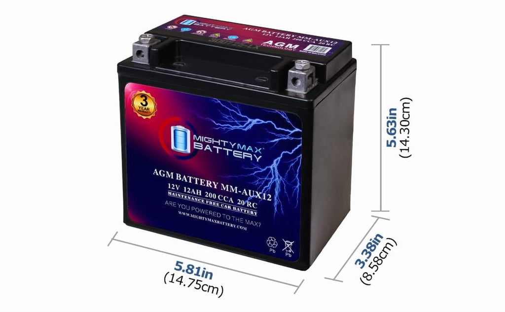 MM-H5 Start and Stop Car BCI Group Size 47 12V 60 AH, 100RC, 680 CCA Rechargeable AGM Car Battery