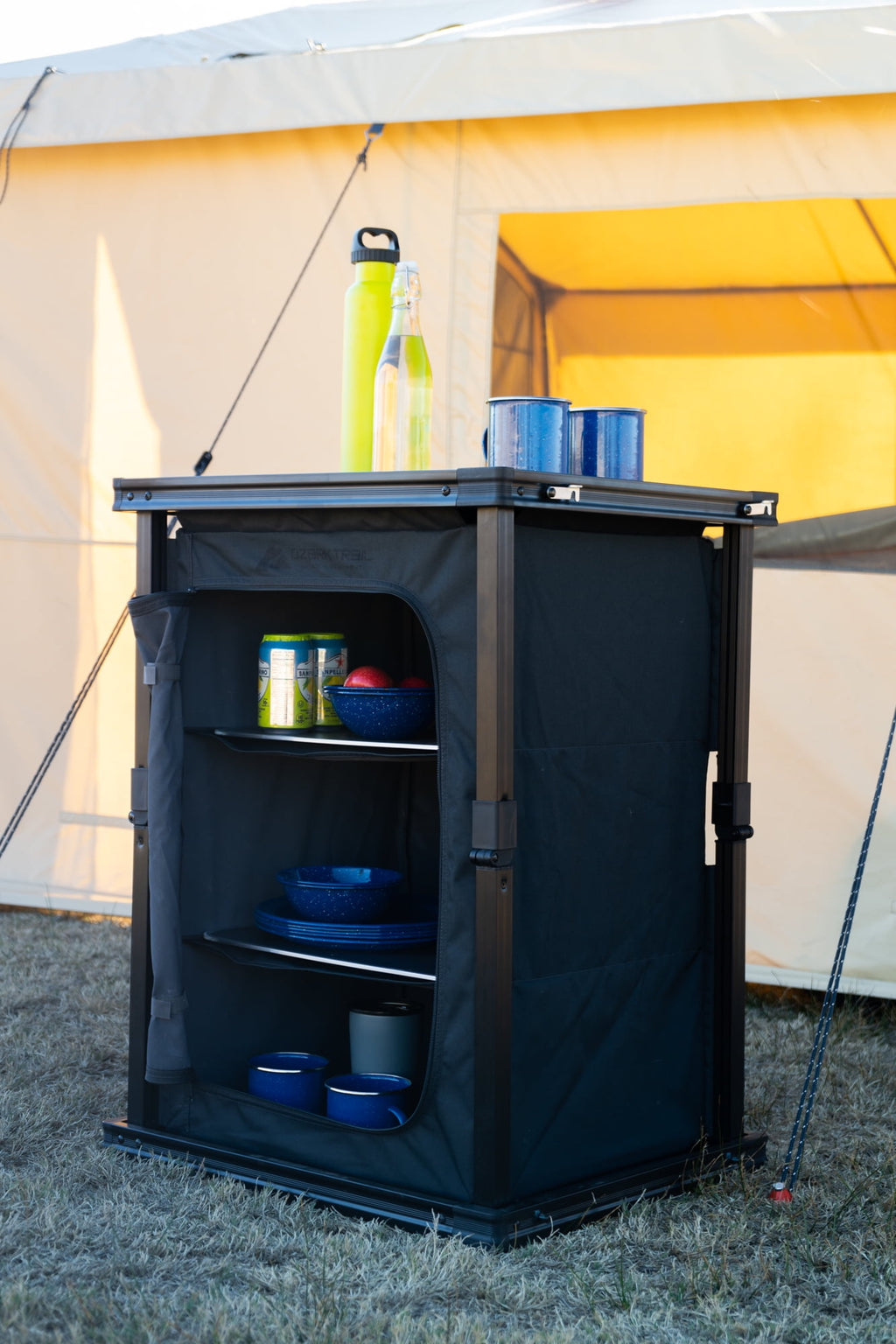 Ozark Trail Kitchen Organizer Hardtop Table, Gray, 23 x 20 x 31