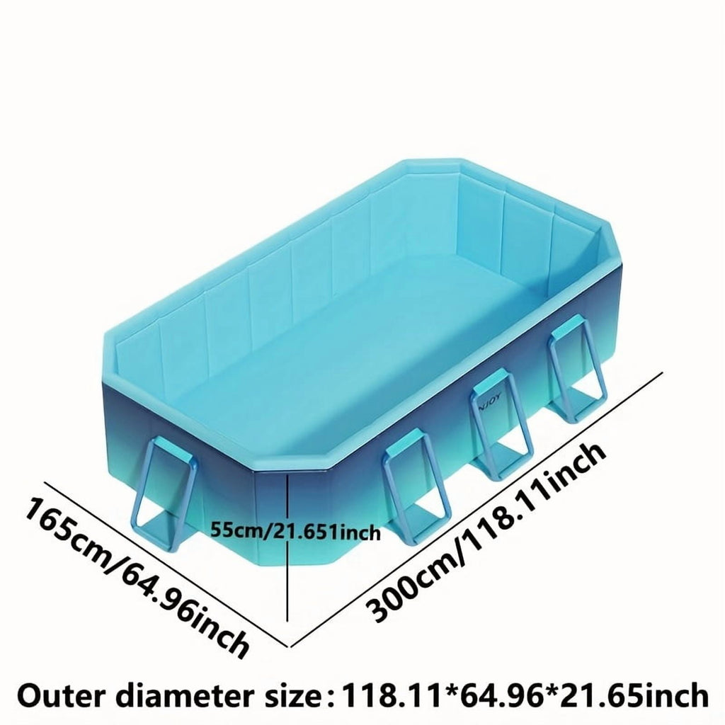 82/102 Inch No-Installation, No-Inflation Adult Swimming Pool, Thickened Wear-Resistant PVC Bracket Solid Non-Inflatable Quick-Open Simple Pool for Home Use, Outdoor Courtyard Party Pool