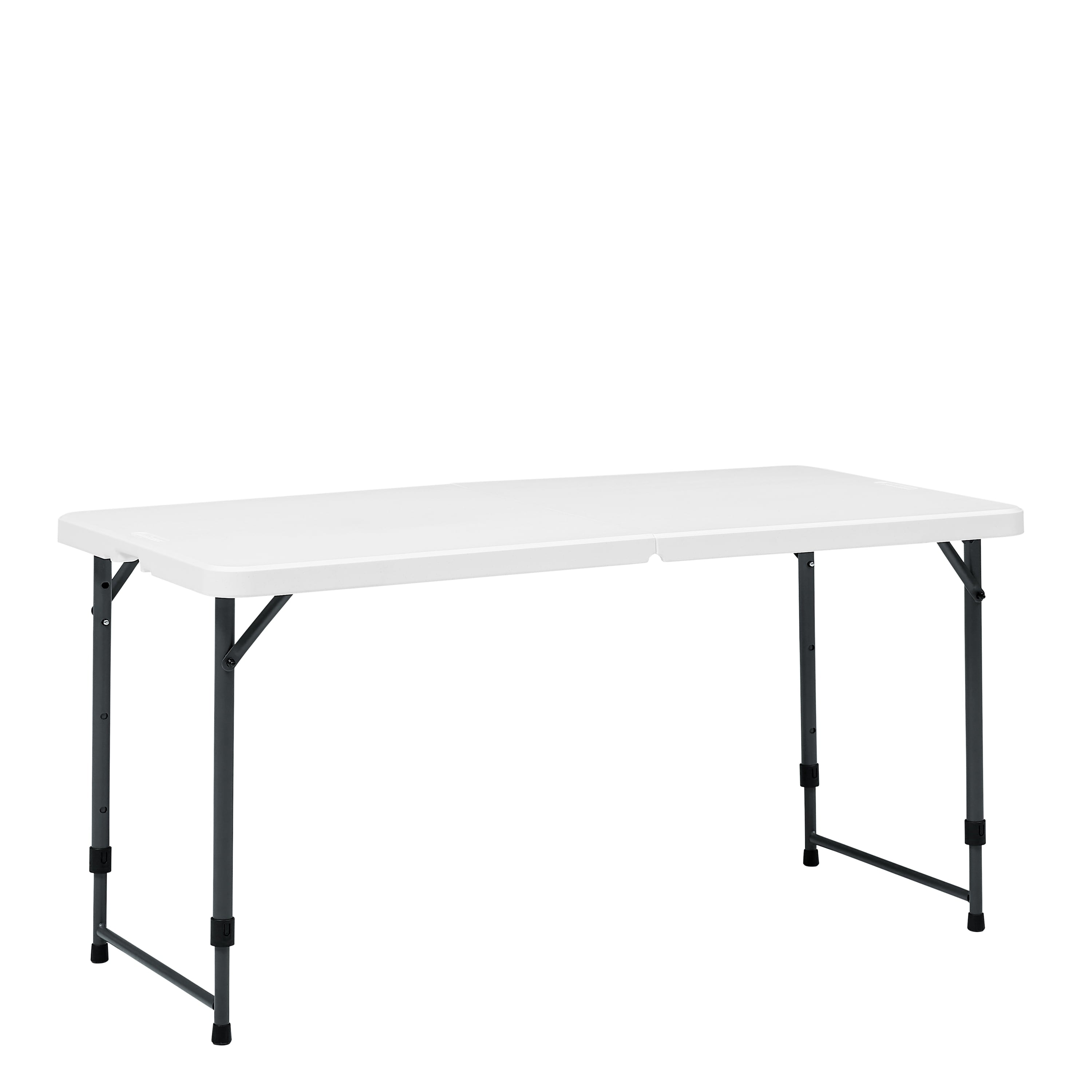 Mainstays 4' Adjustable Height Centerfold Folding Table, White