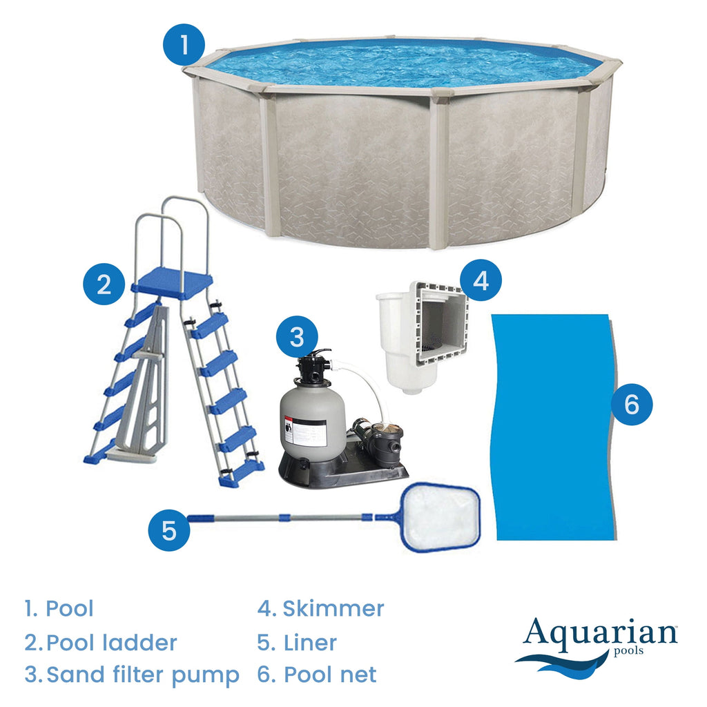 Aquarian Phoenix 18' x 52 Steel Frame DIY Family Above Ground Pool Kit