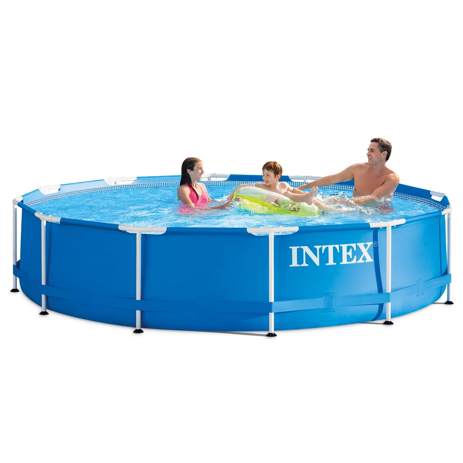 INTEX Metal Frame 10ft x 30in Above Ground Swimming Pool Set w/ Filter Pump