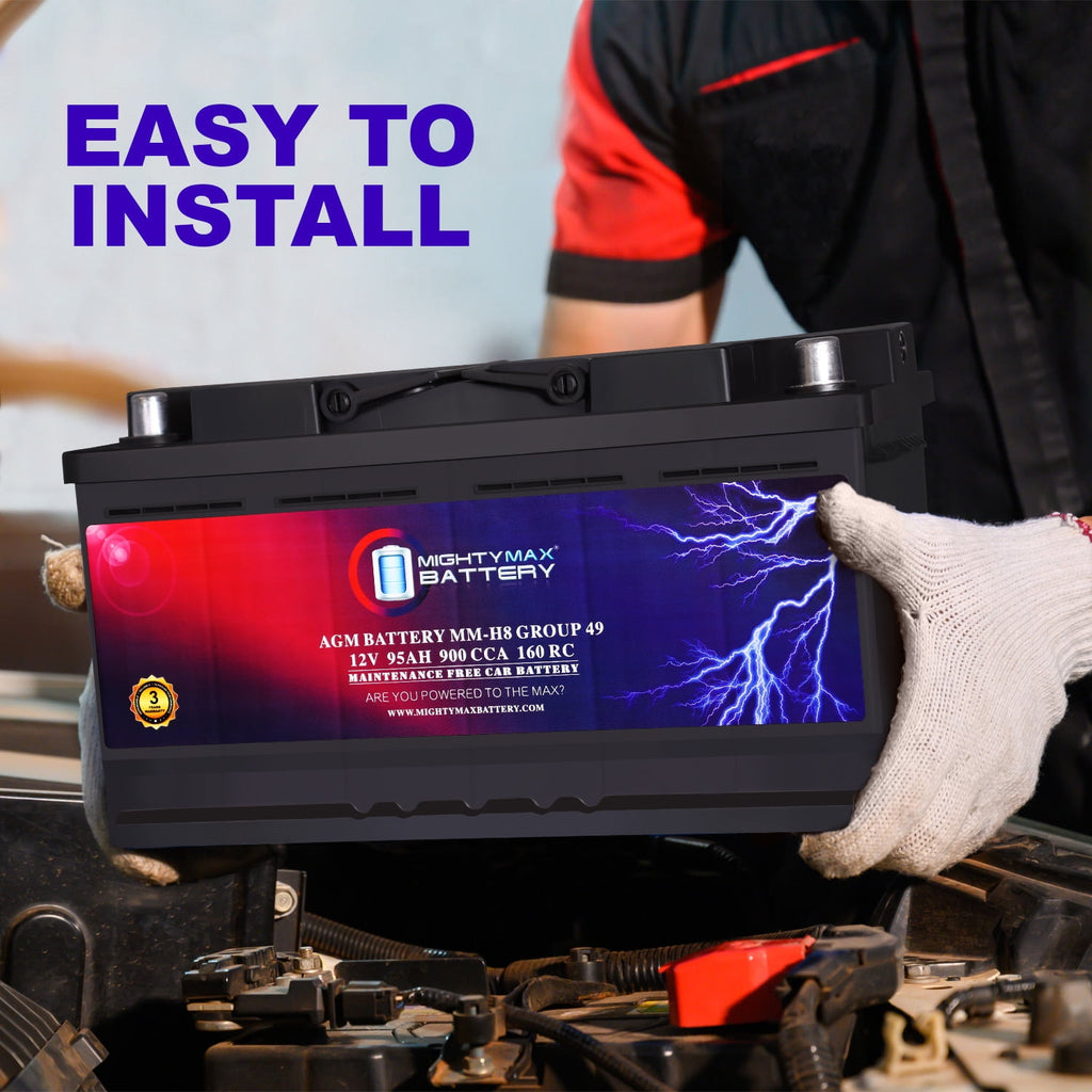 MM-H5 Start and Stop Car BCI Group Size 47 12V 60 AH, 100RC, 680 CCA Rechargeable AGM Car Battery