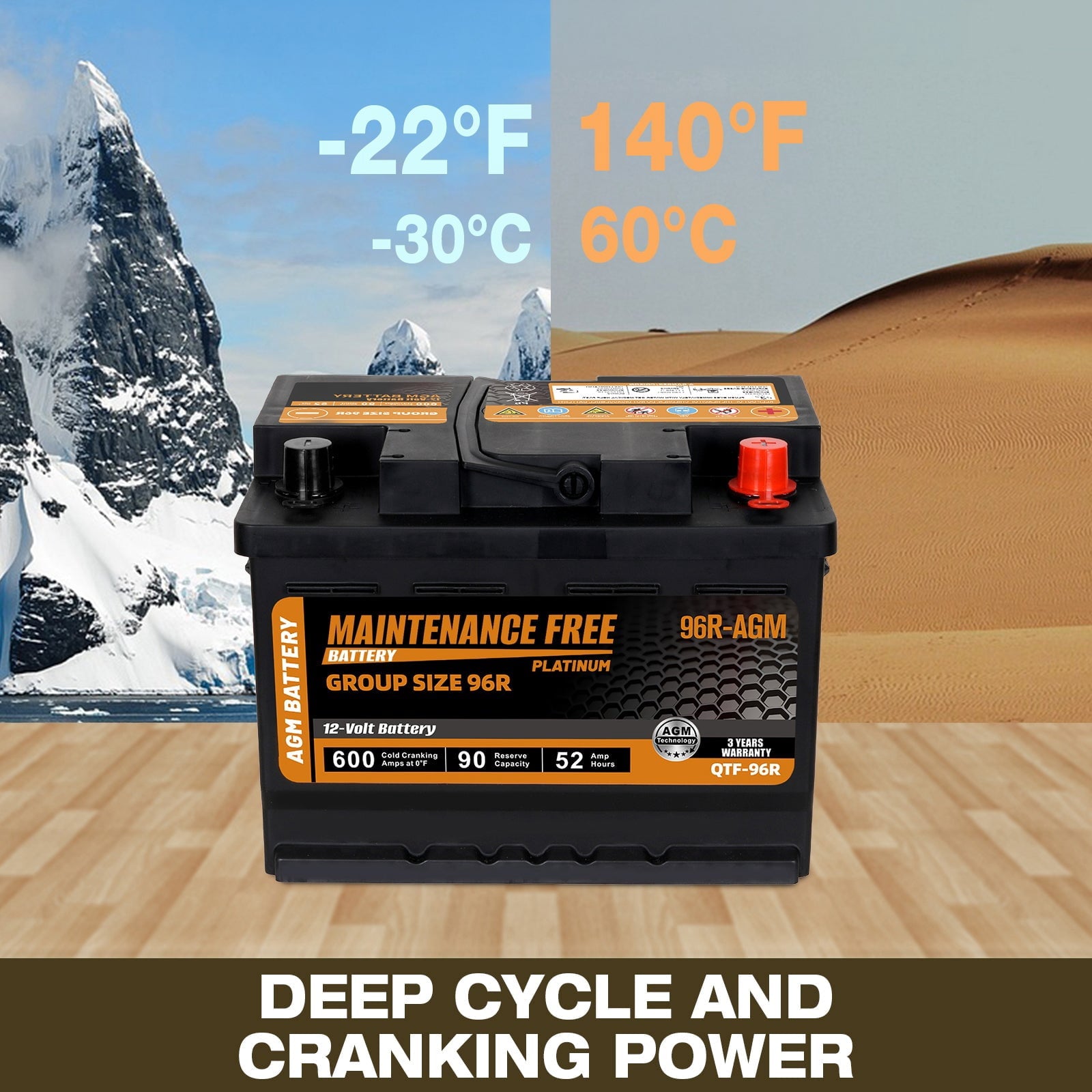 Anlibatt BCI Group 48 Battery, AGM 12 Volt Rechargeable Automotive Batteries for Car, H6 760CCA 70Ah 120RC, Maintenance Free