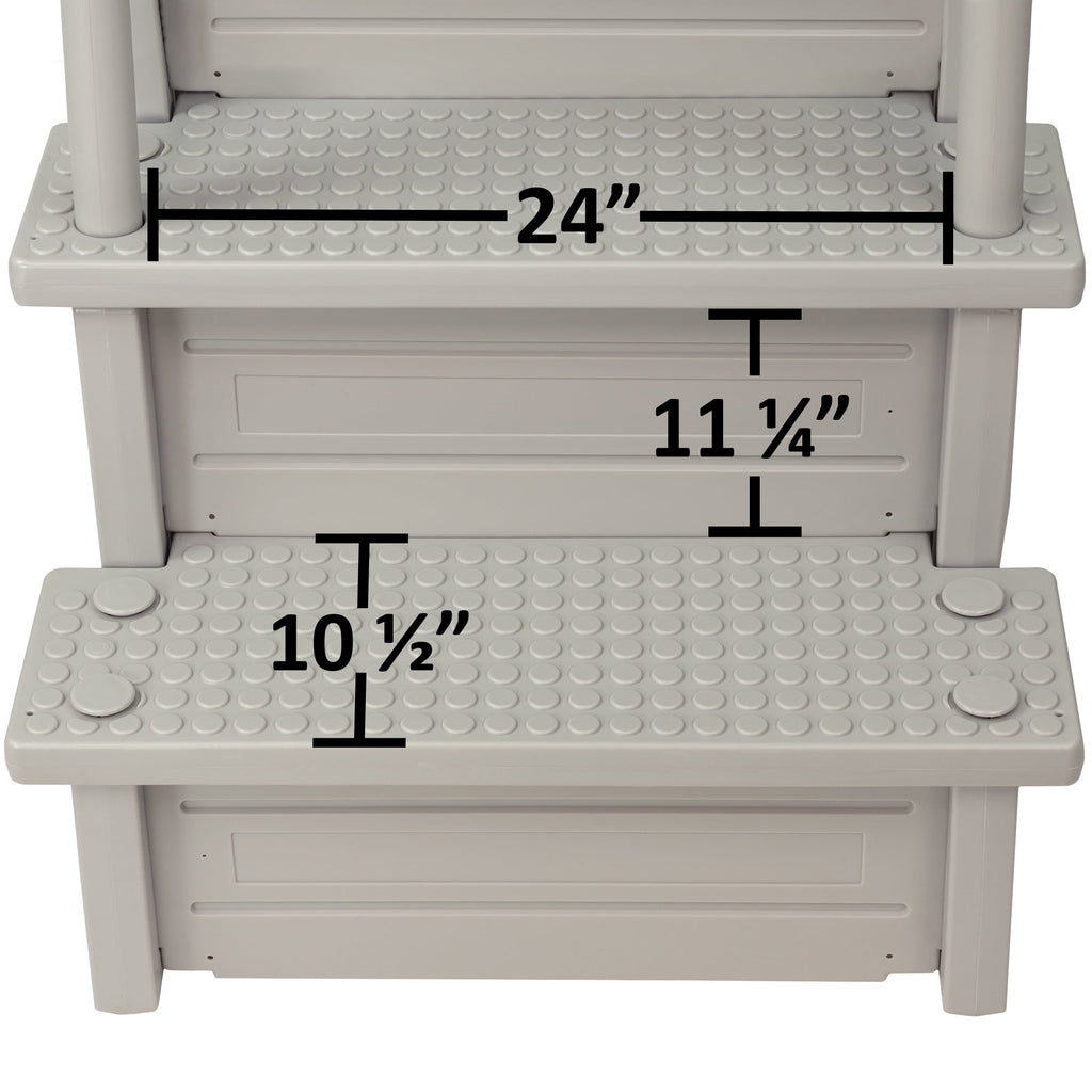 Aqua Select White Outside Flip-up Safety Ladder for Above Ground Pools 48-54H