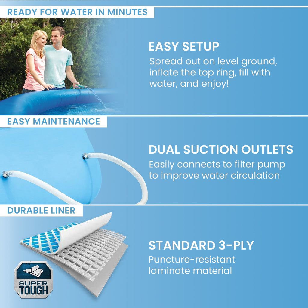 Intex 8 foot x 24 inch Easy Set Round Above Ground  Swimming Pool with Filter Pump, 28107EH