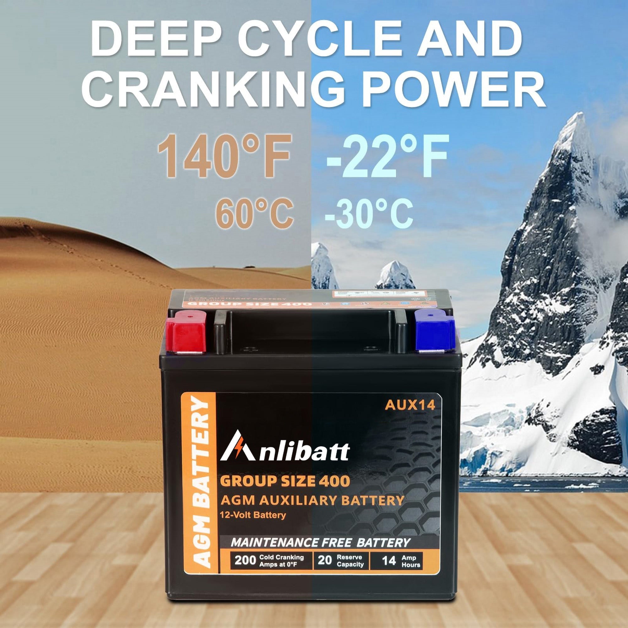 Anlibatt BCI Group 48 Battery, AGM 12 Volt Rechargeable Automotive Batteries for Car, H6 760CCA 70Ah 120RC, Maintenance Free