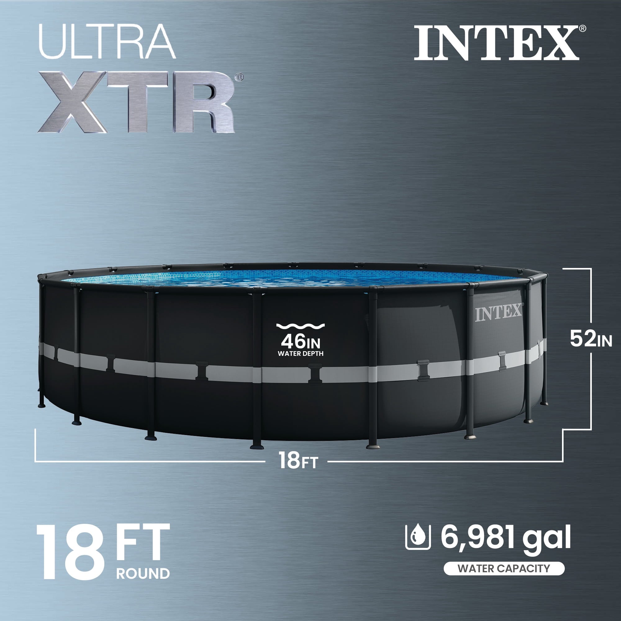 INTEX 26339EP Ultra XTR 24' x 52 Round Frame Above Ground Swimming Pool Set with Pump