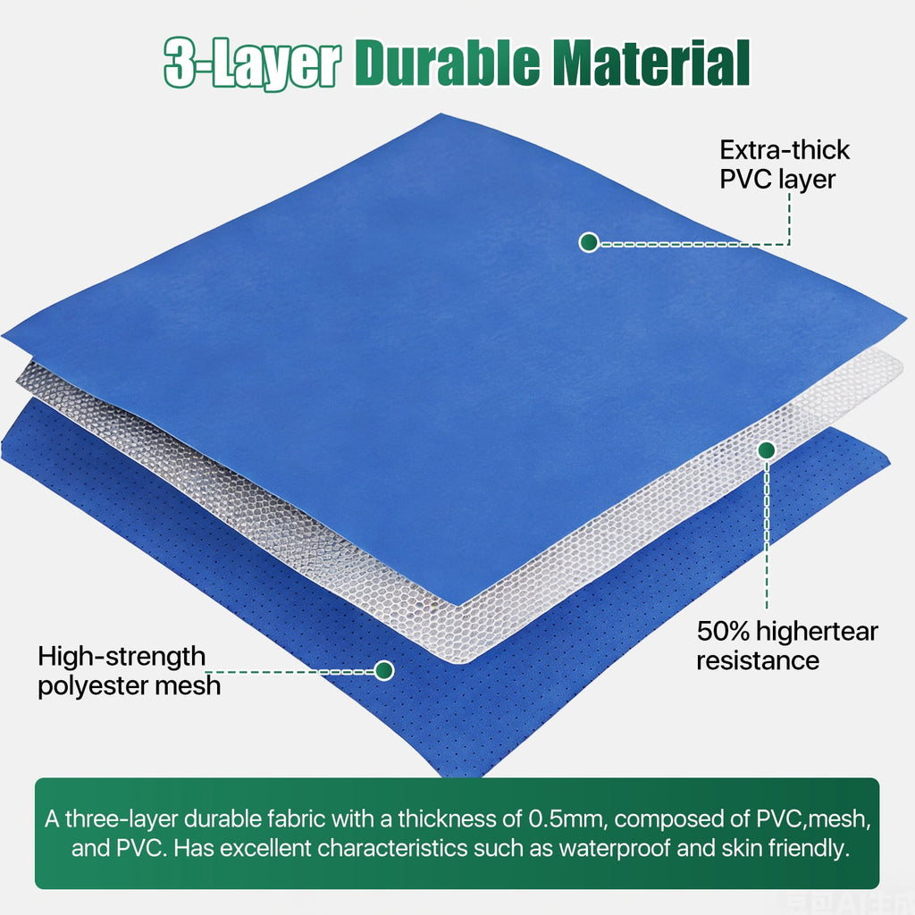 Dateyes 7.2' x 23 Above Ground Swimming Pool for Backyard, Rectangular Metal Frame Pool with PVC Liner, Blue