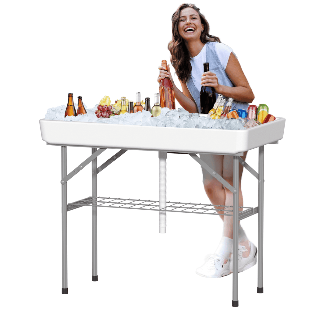 EVOKEDEN 42.5 Fish Cleaning Table w/ Sink, Folding Camping Table & Fish Cleaning Station w/ Measure Mark