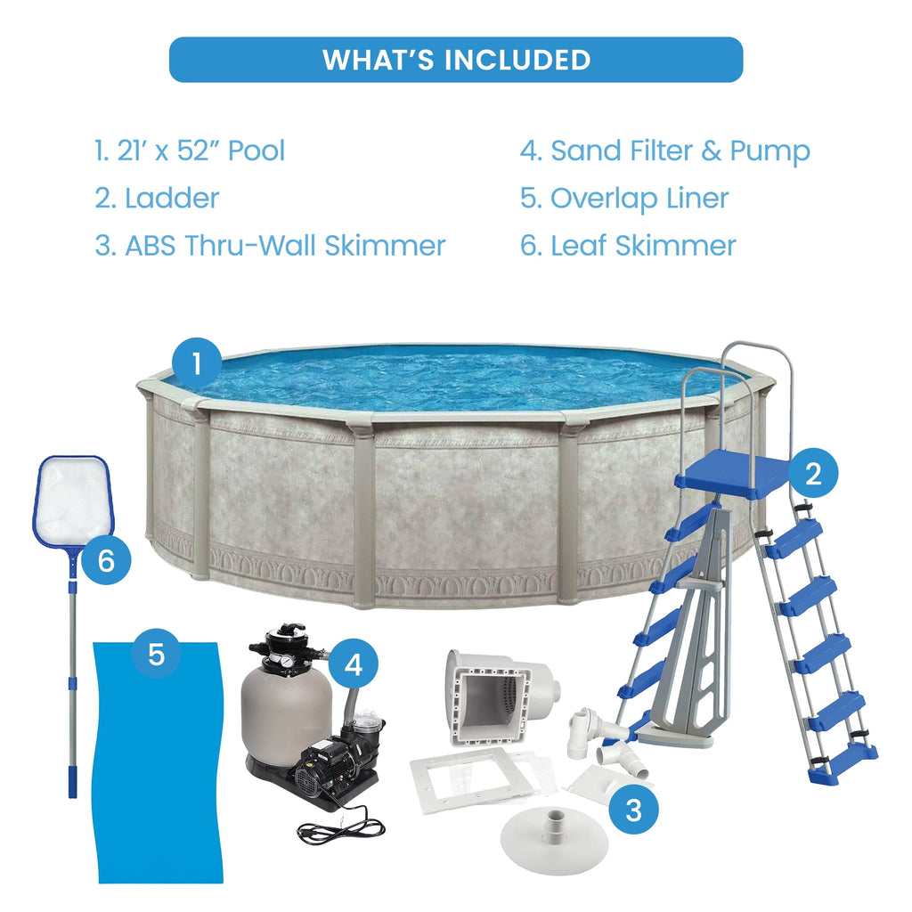 Aquarian Phoenix 18' x 52 Steel Frame DIY Family Above Ground Pool Kit